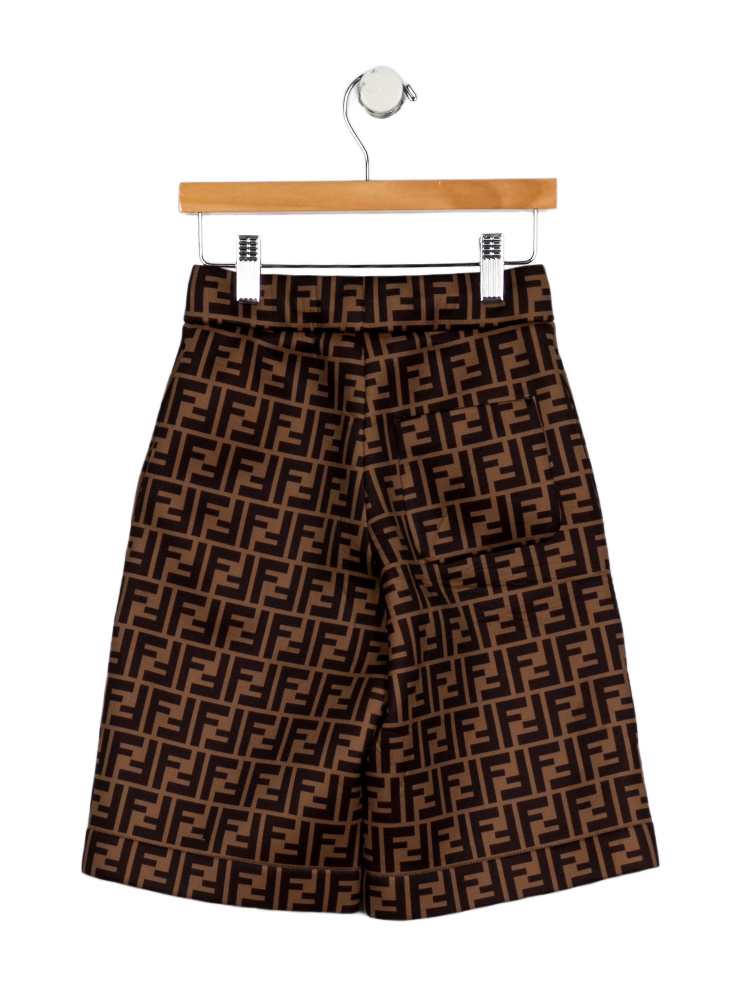 Fendi Kids Boys' Zucca FF Logo Knee Length Shorts