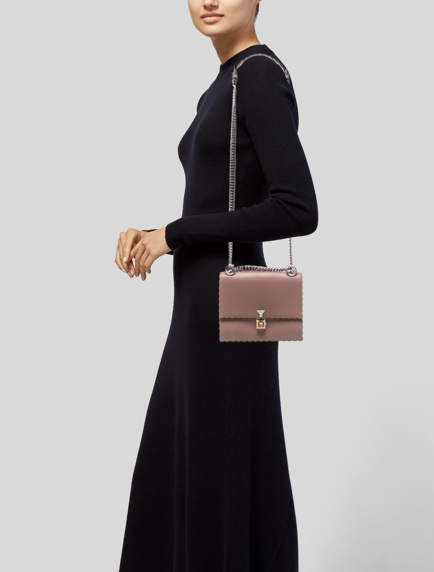 Fendi Leather Kan I - Neutrals Crossbody Bags, Handbags