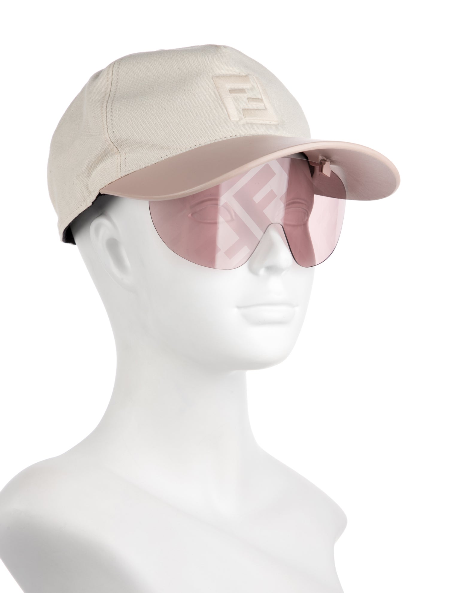 Fendi Eyecap Shield Sunglasses with Baseball Cap