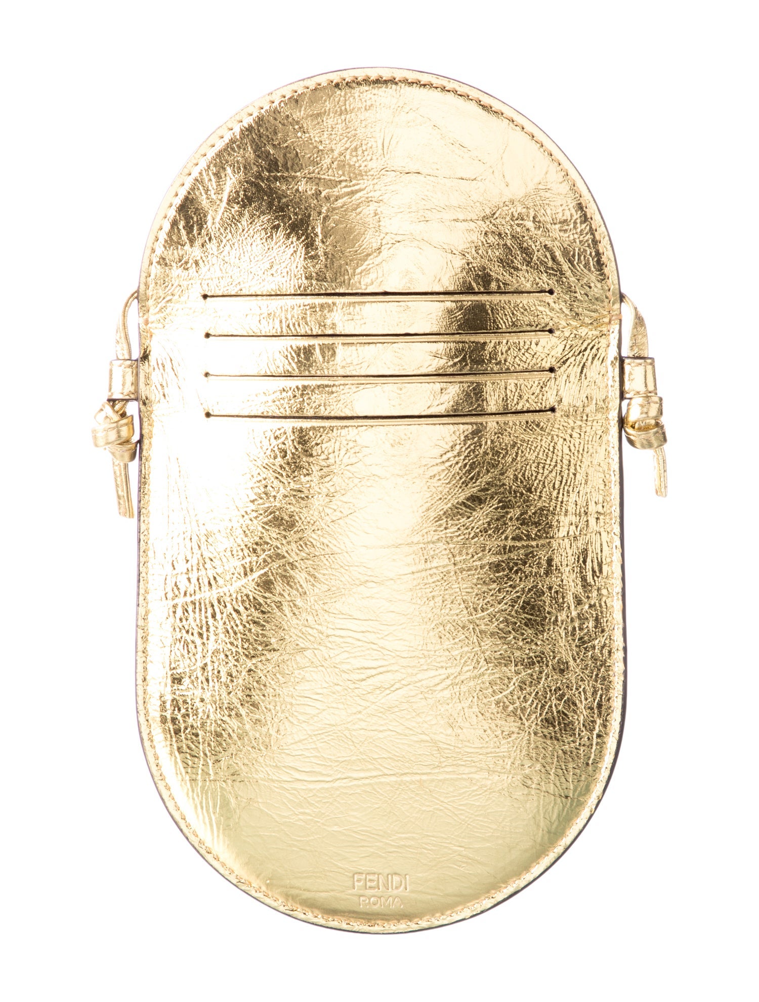 Fendi Metallic Leather Phone Pouch