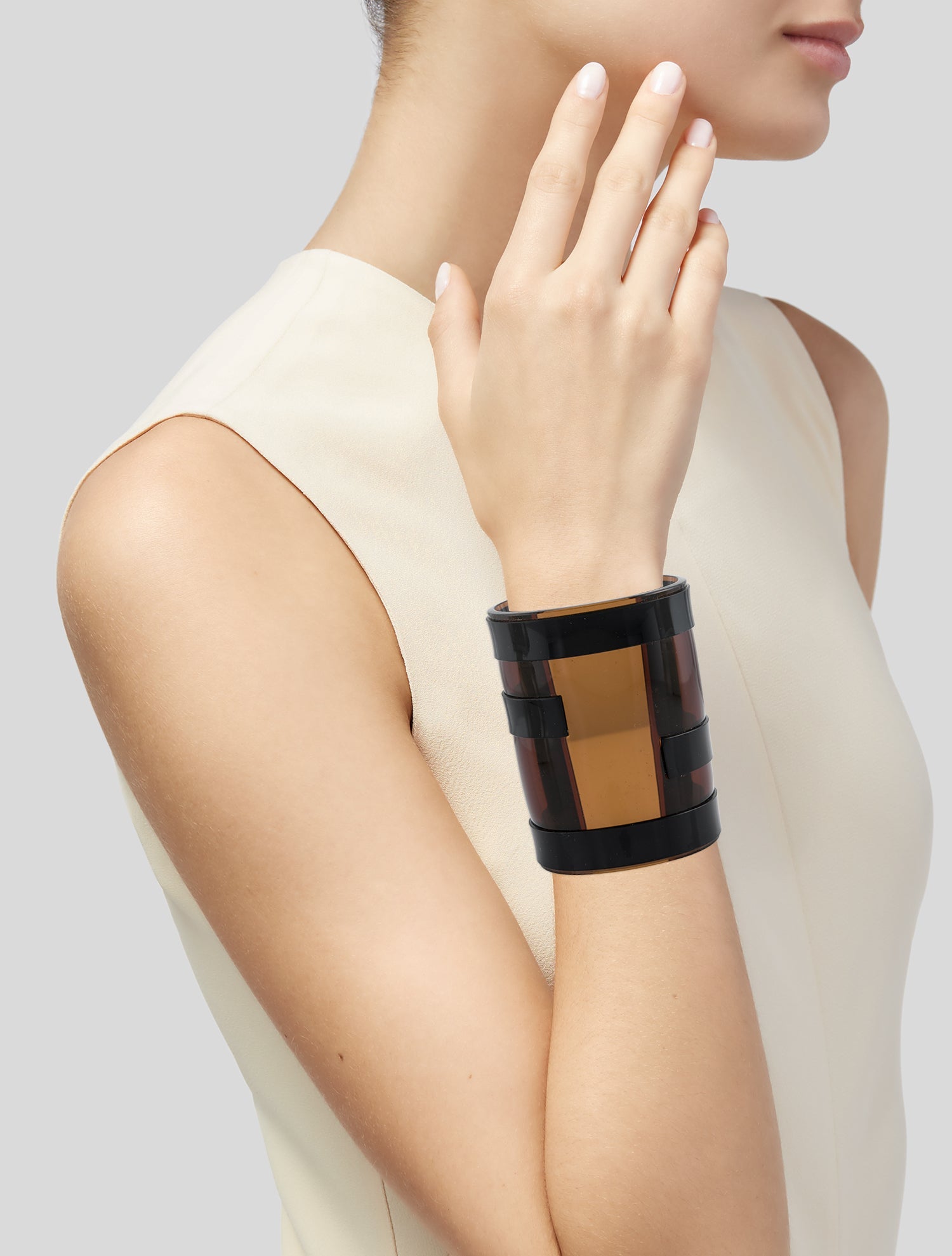 Fendi Resin Wide Cuff Bracelet