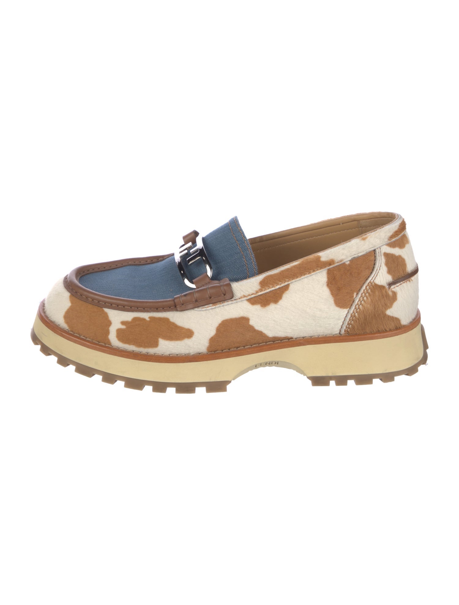 Fendi Ponyhair Animal Print Moccasins