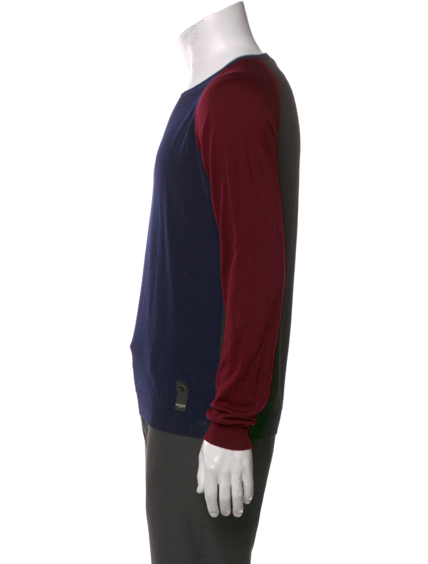 Fendi Virgin Wool Colorblock Pattern Pullover