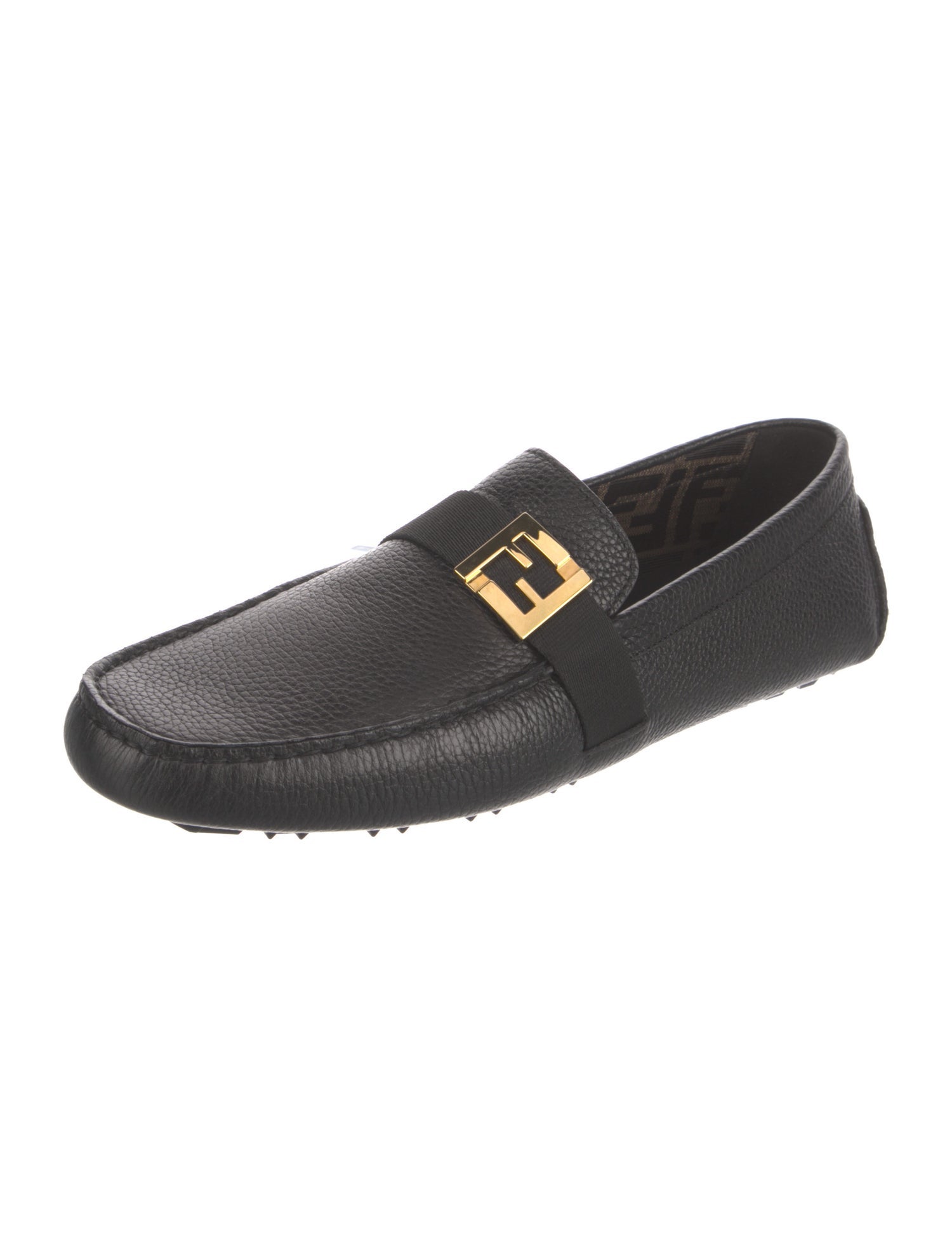 Fendi Signature Logo Leather Drivers