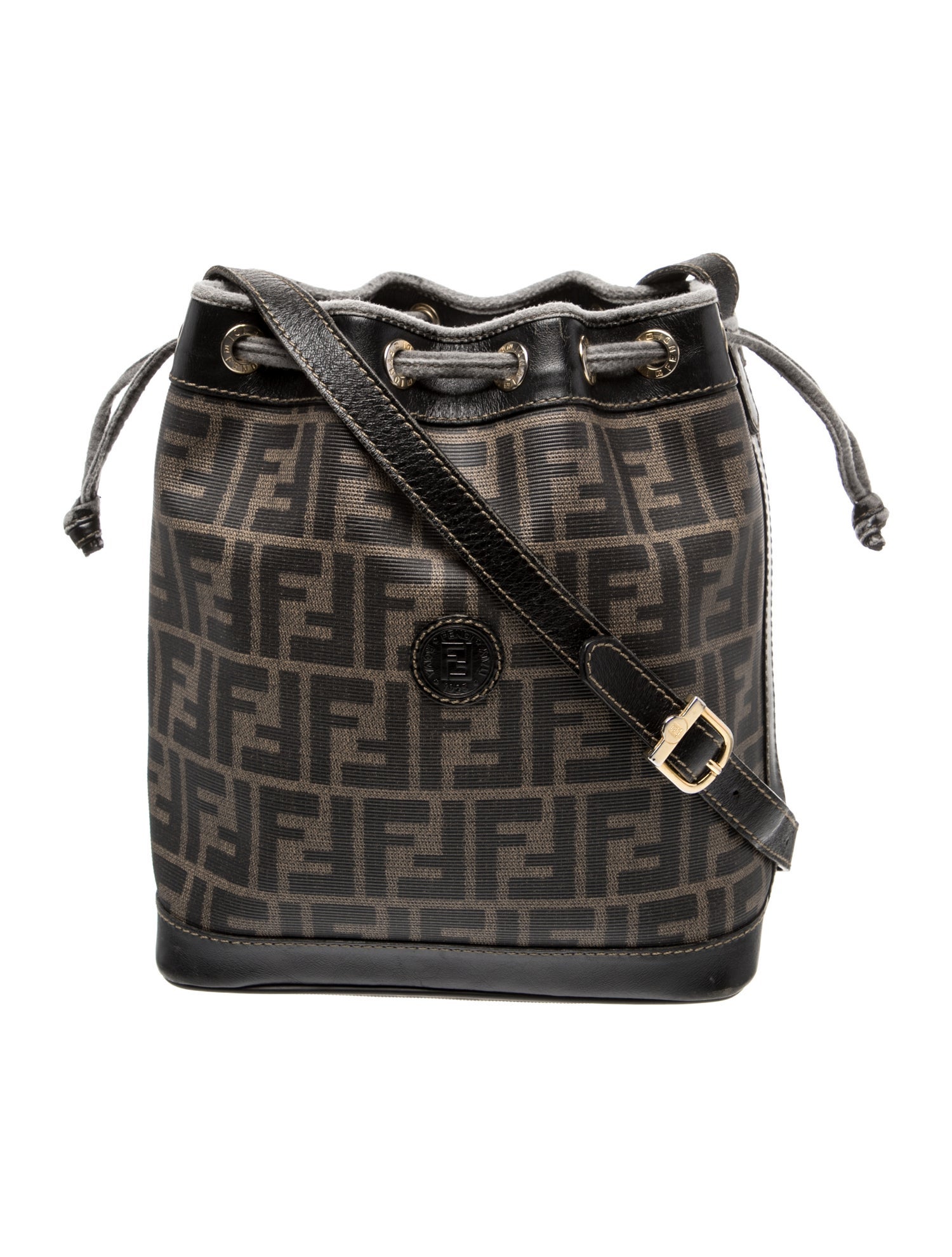Fendi Zucca FF Bucket Bag Vintage - Brown Bucket Bags, Handbags