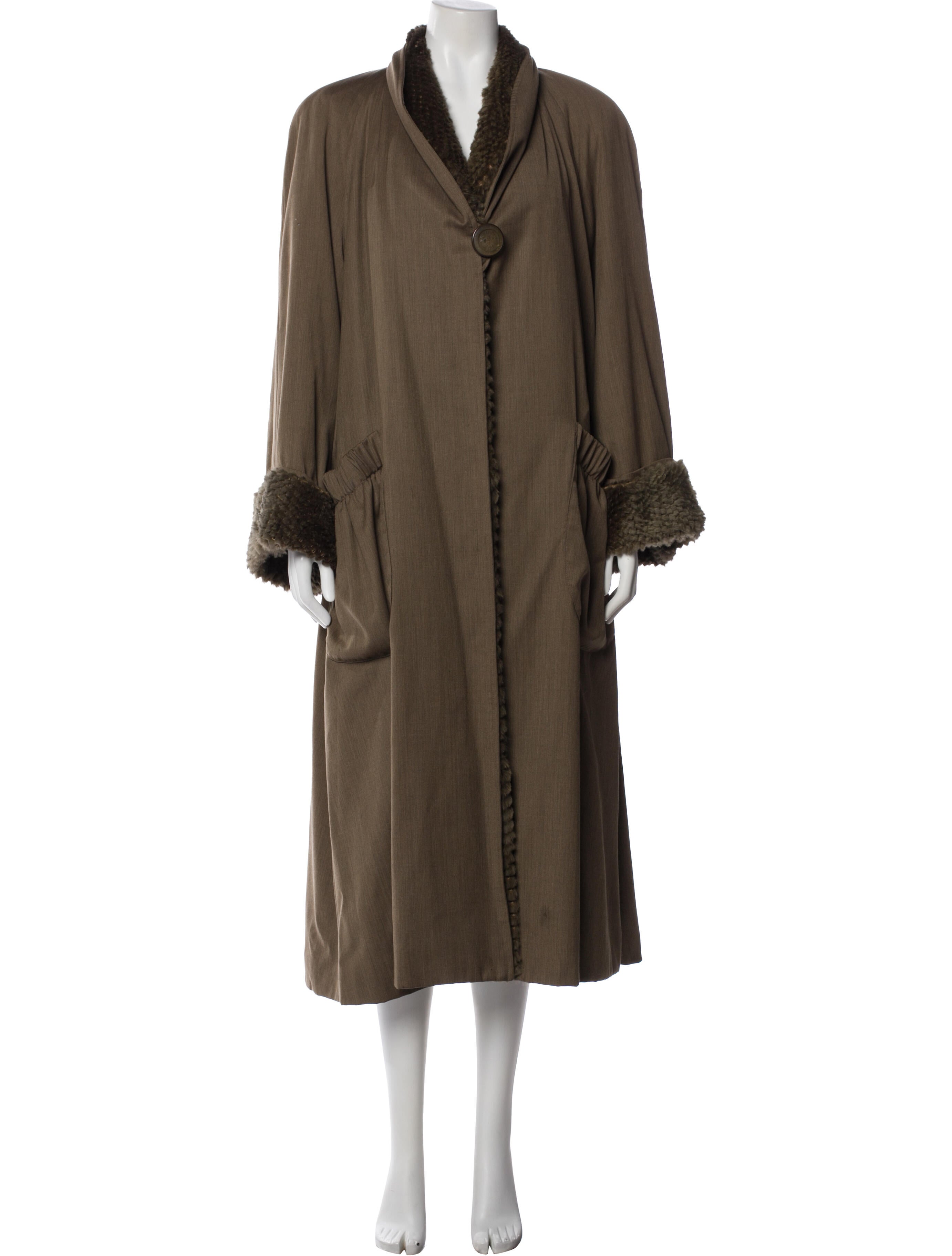 Fendi Vintage 1990's Faux Fur Coat