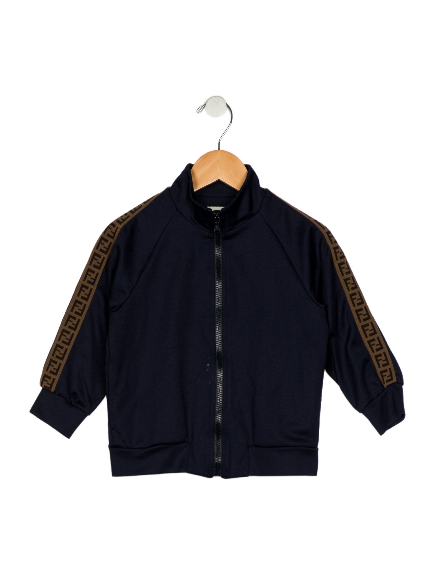 Fendi Boys' Zucca Trim Zip Jacket