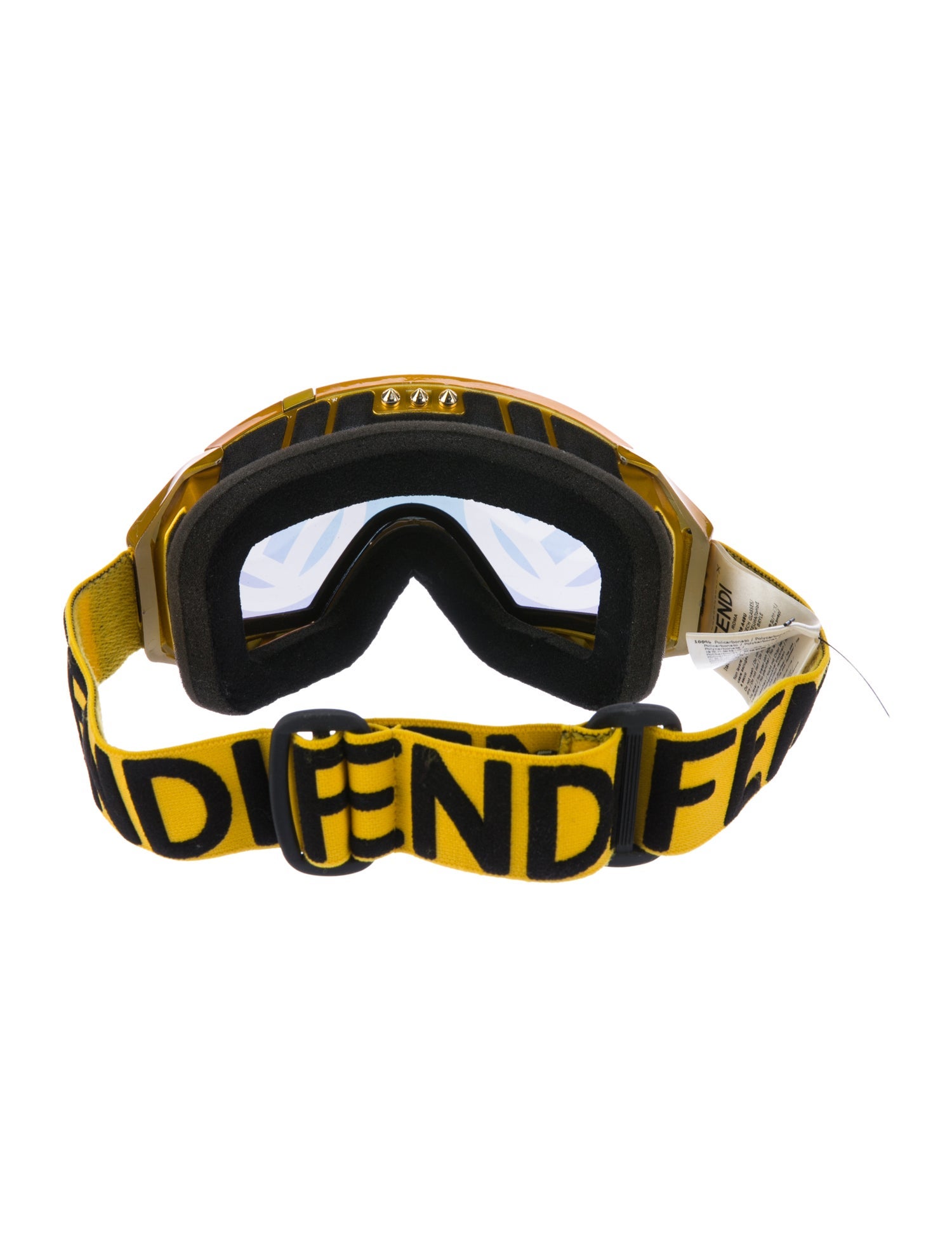Fendi Mirrored Lens Pattern Print Snow Goggles