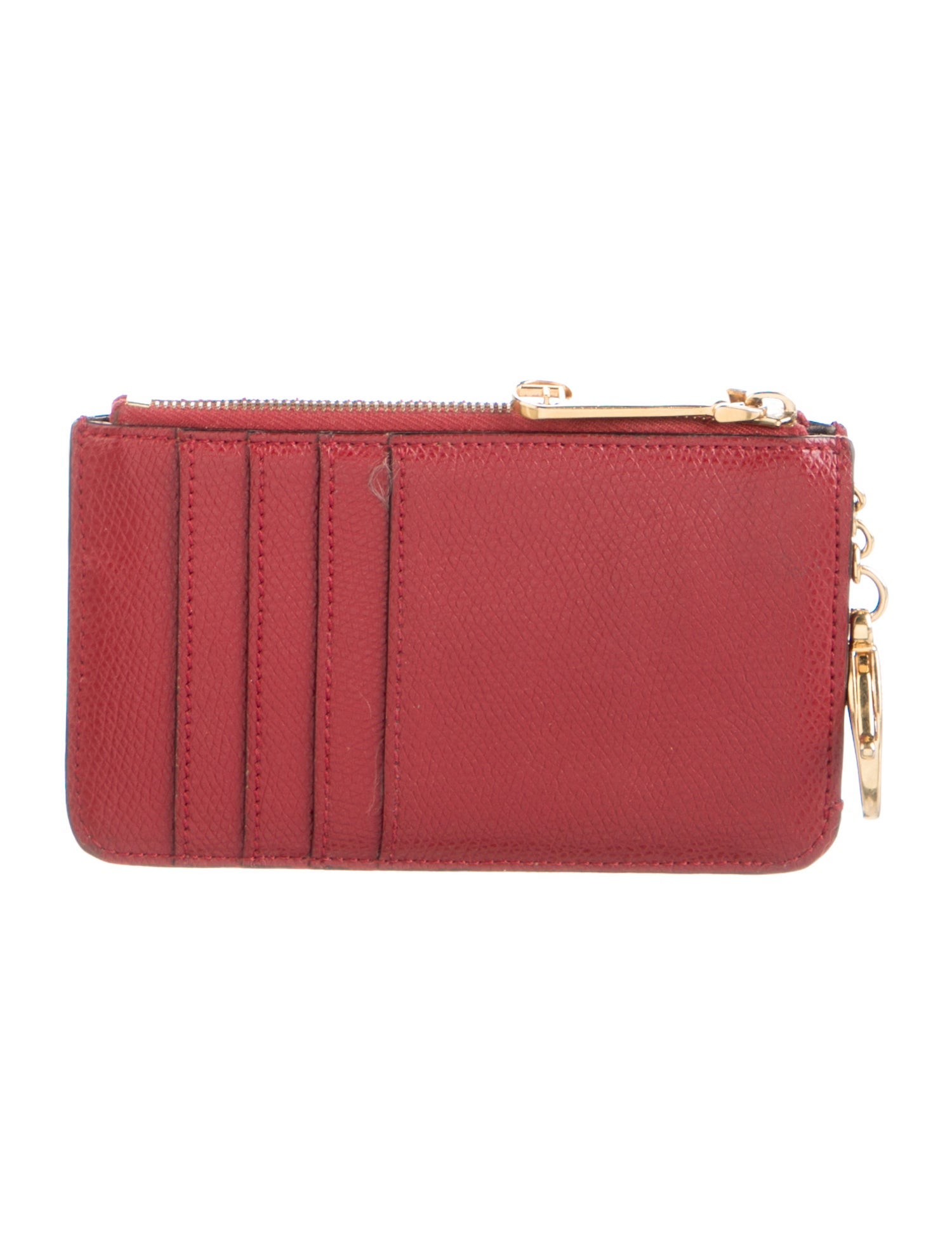 FENDI FFロゴキーケース ダークブラウン/レッド Fendi 2021 FF Embossed Key Pouch Wallet - Brown Wallets
