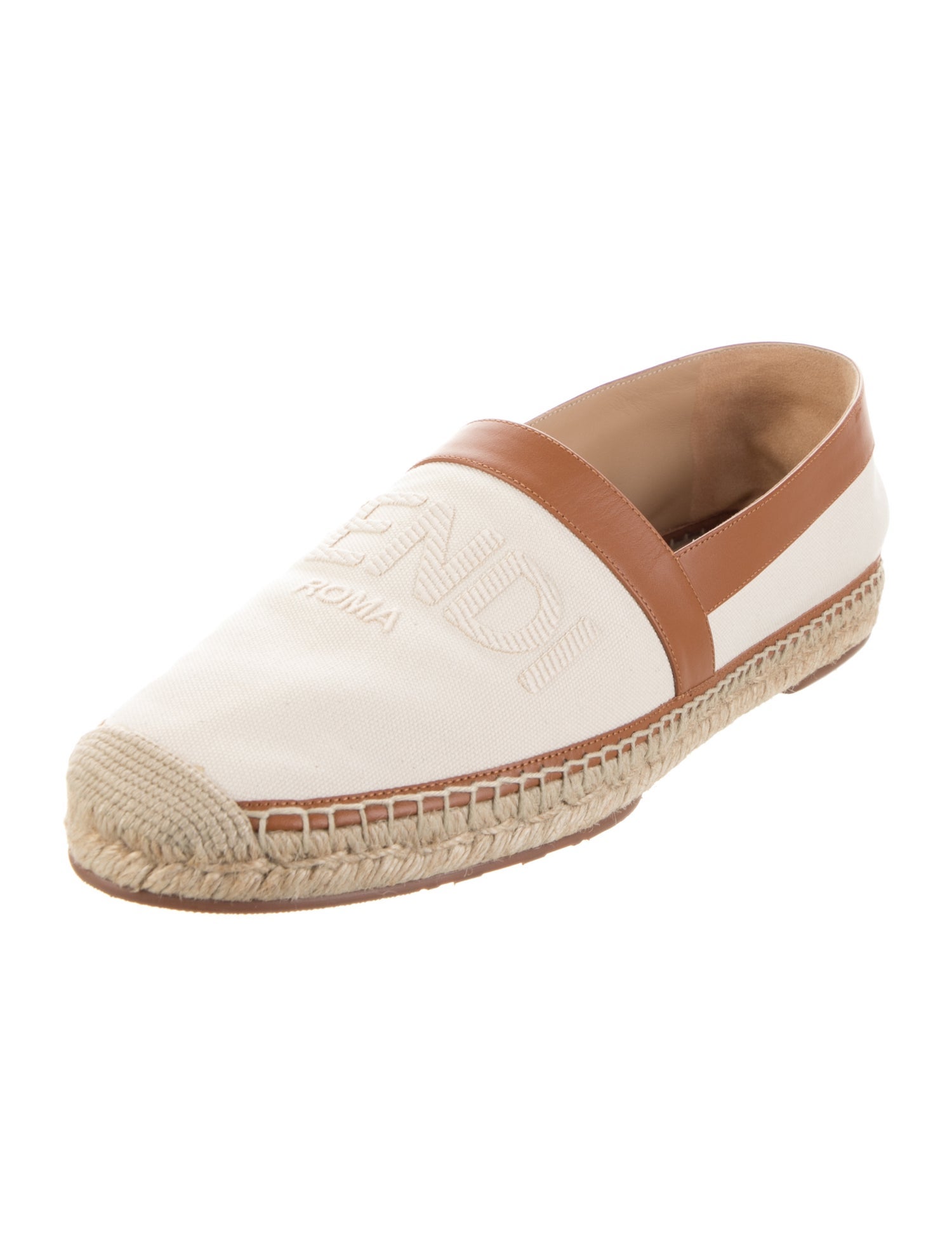 Fendi Signature Logo Canvas Espadrilles