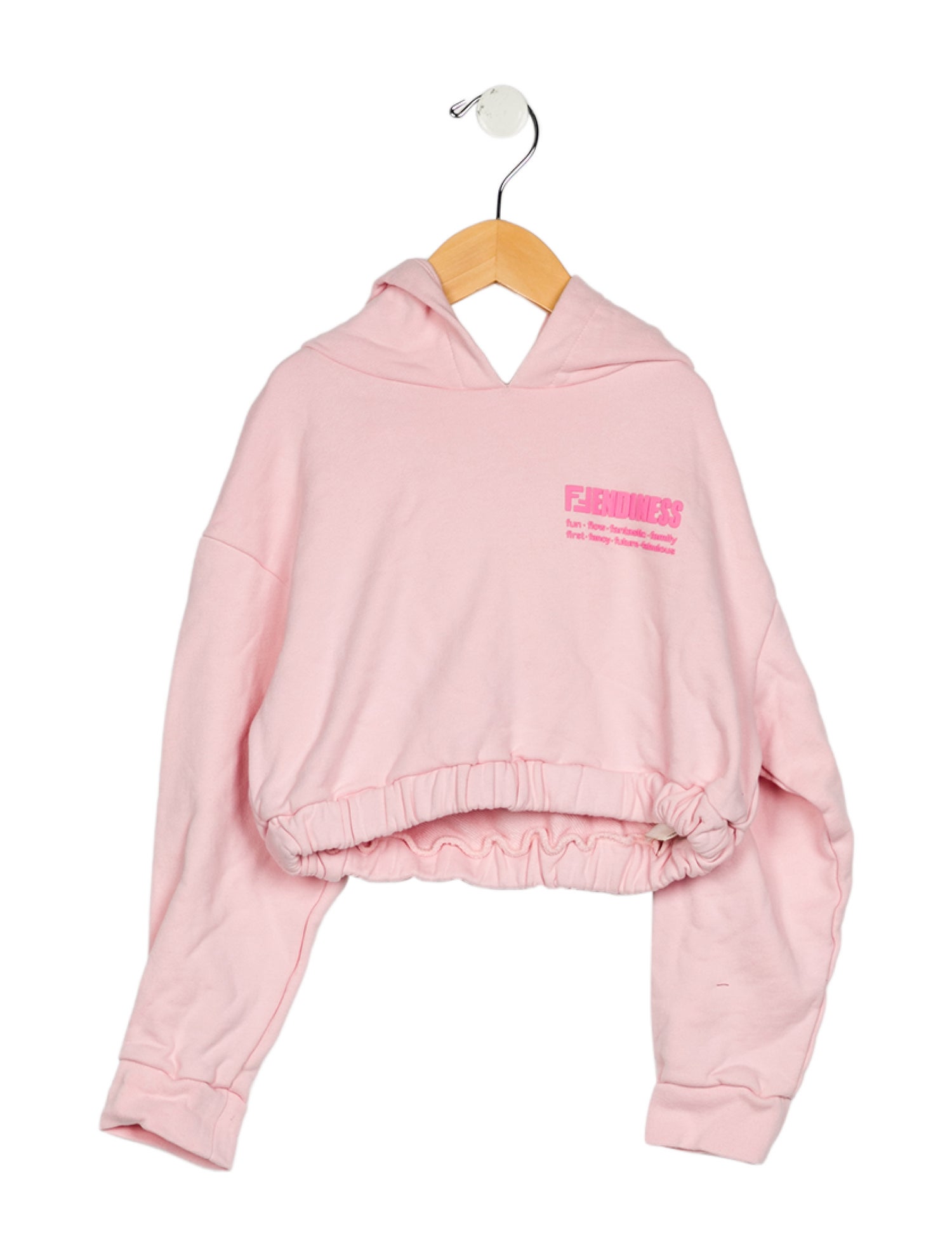 Fendi Girls' Graphic Cropped Hoodie