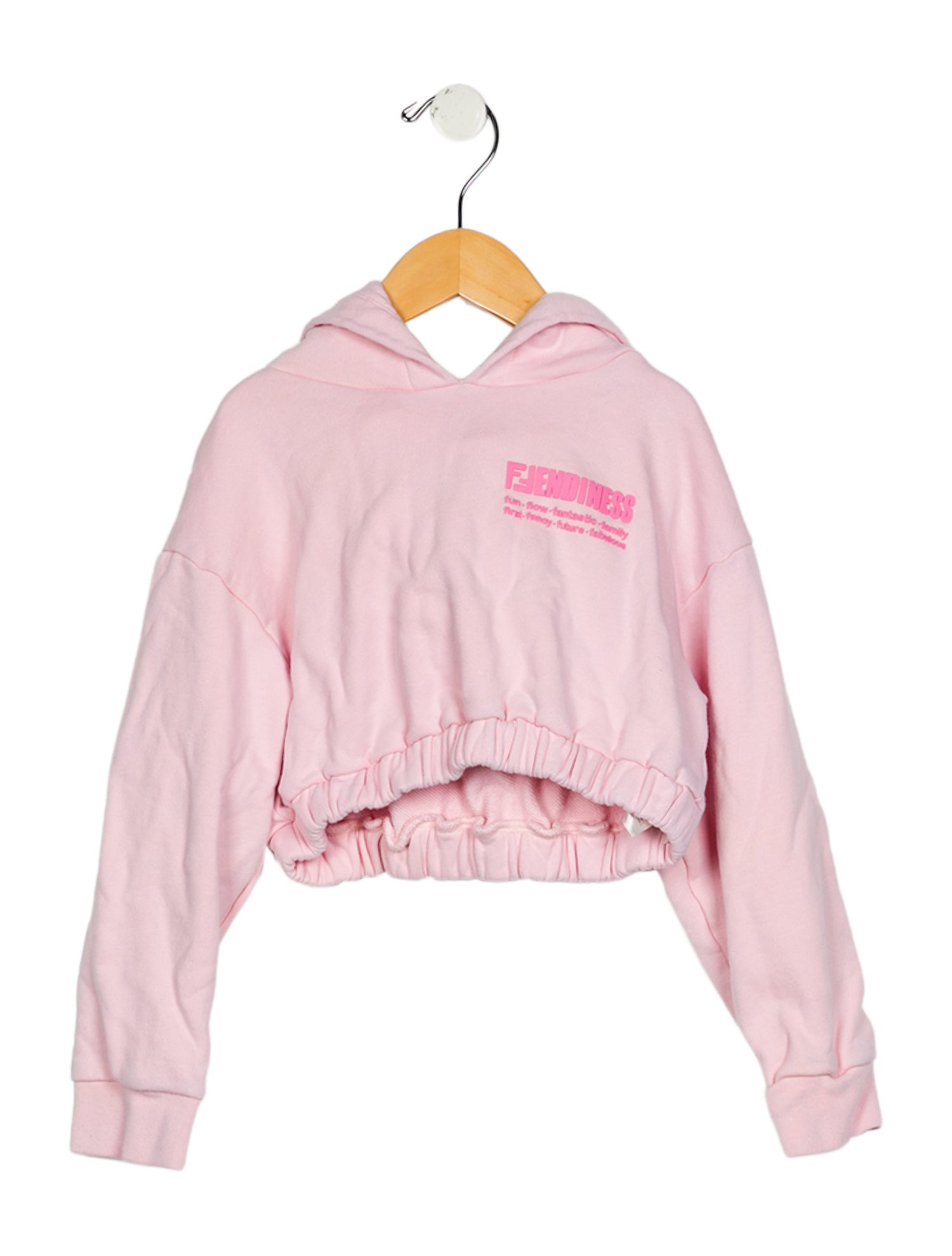 Fendi Girls' Graphic Cropped Hoodie