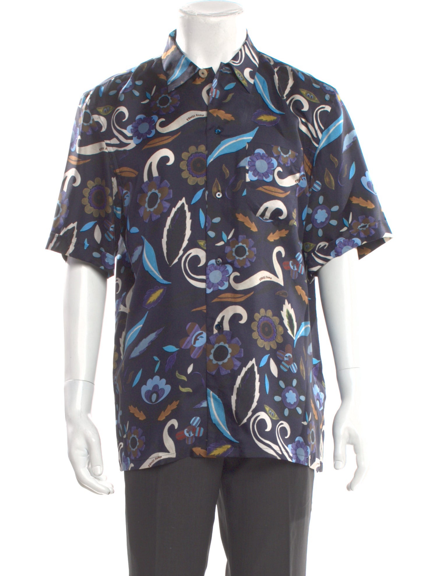 Fendi Silk Floral Print Shirt
