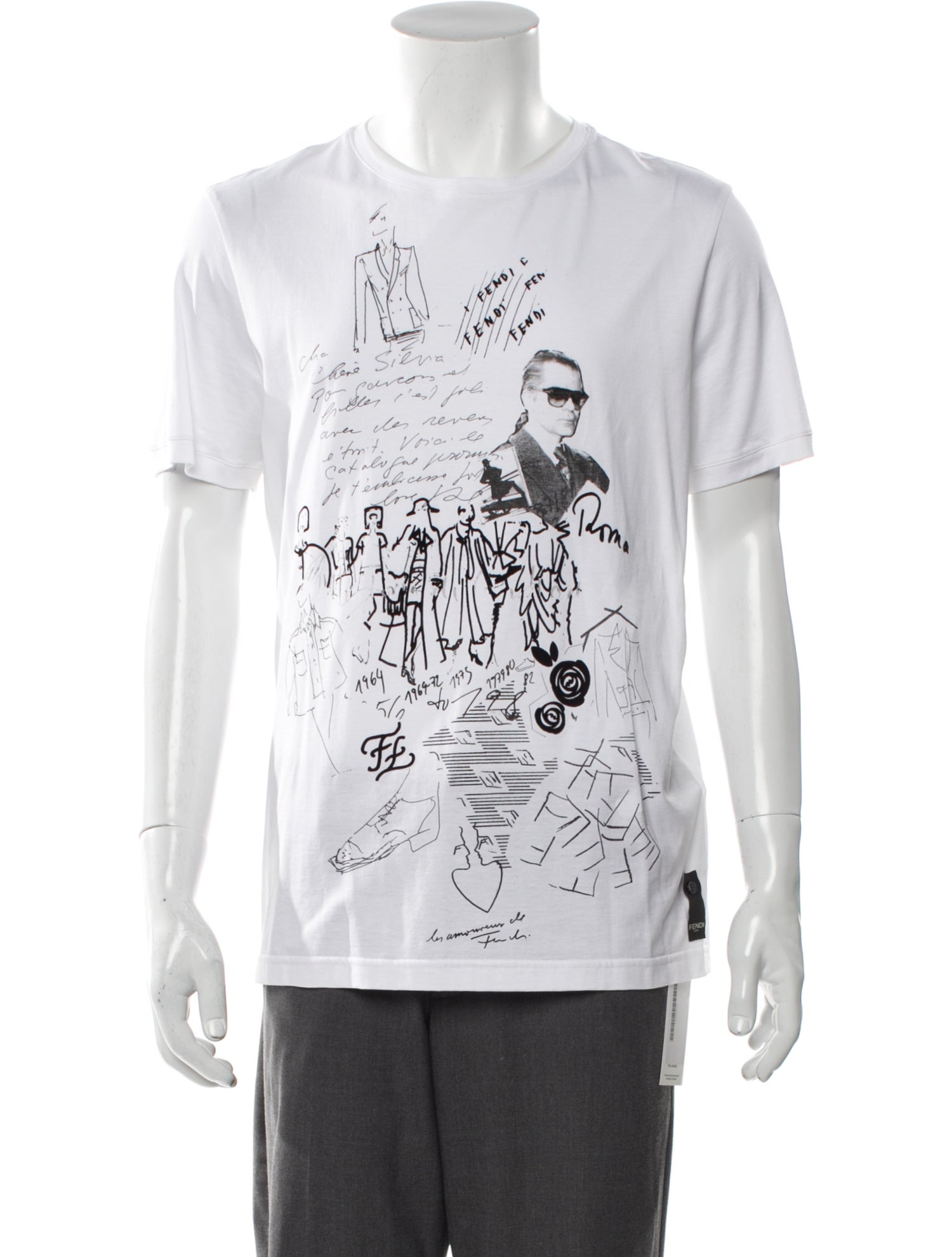 Fendi Graphic Print Crew Neck T-Shirt