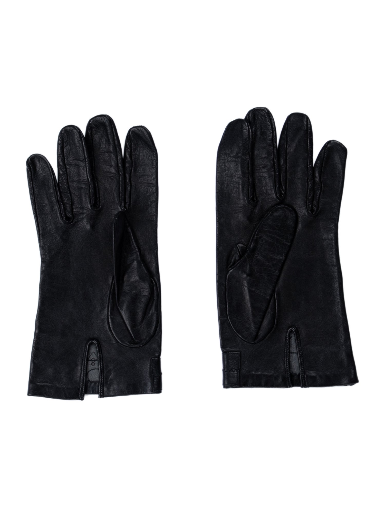 Fendi Vintage FF Logo Leather Gloves
