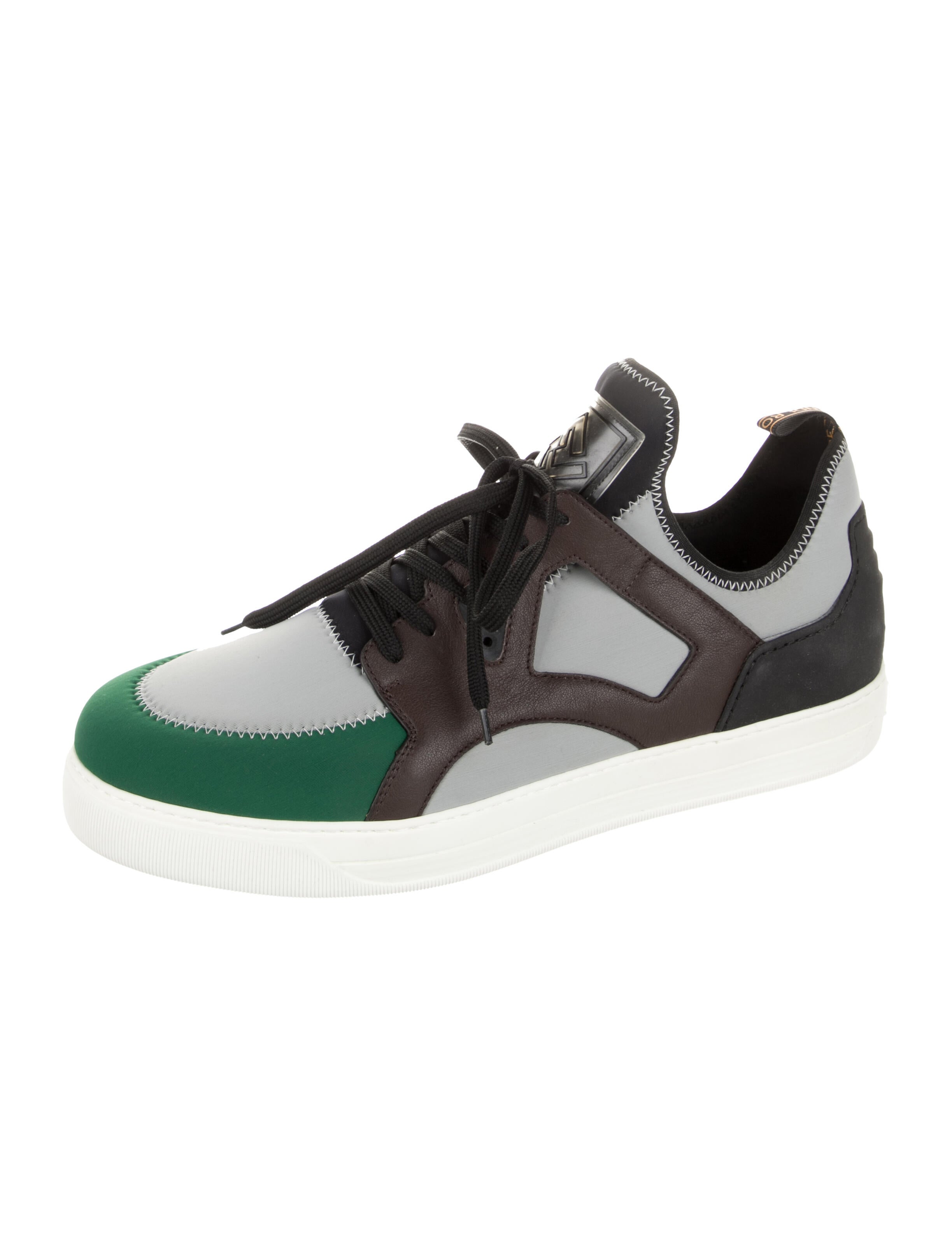Fendi Zucca FF Logo Leather Sneakers w/ Tags
