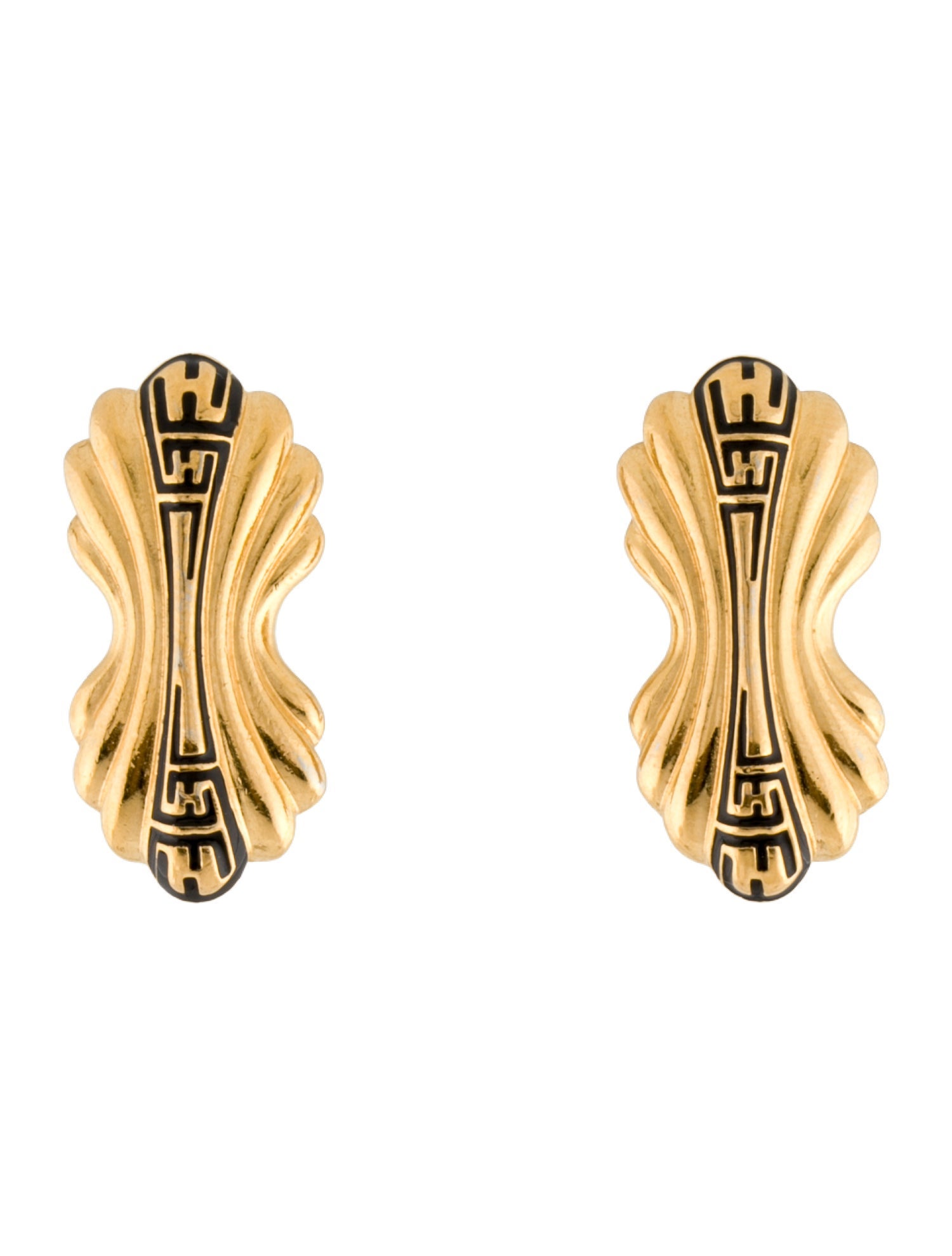 Fendi Enamel Clip On Earrings