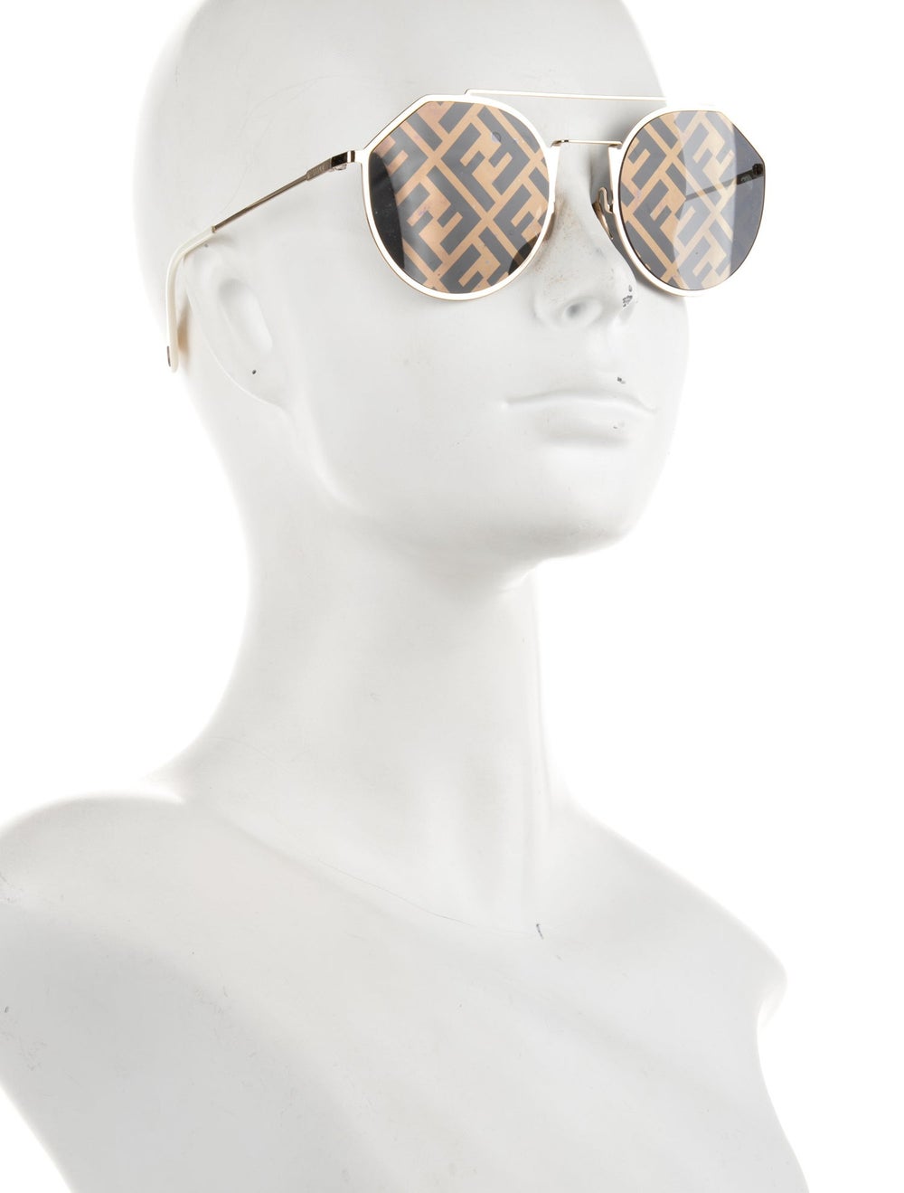 Fendi Monogram Pattern Aviator Sunglasses - image 3