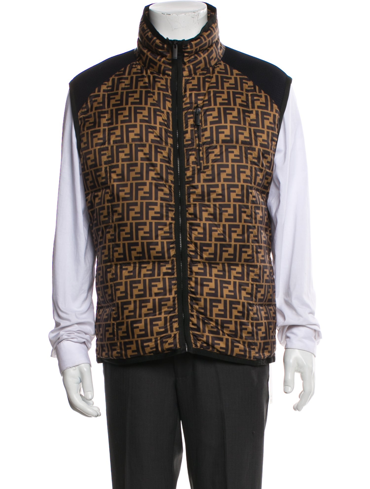 Fendi Zucca FF Logo Plaid Print Vest