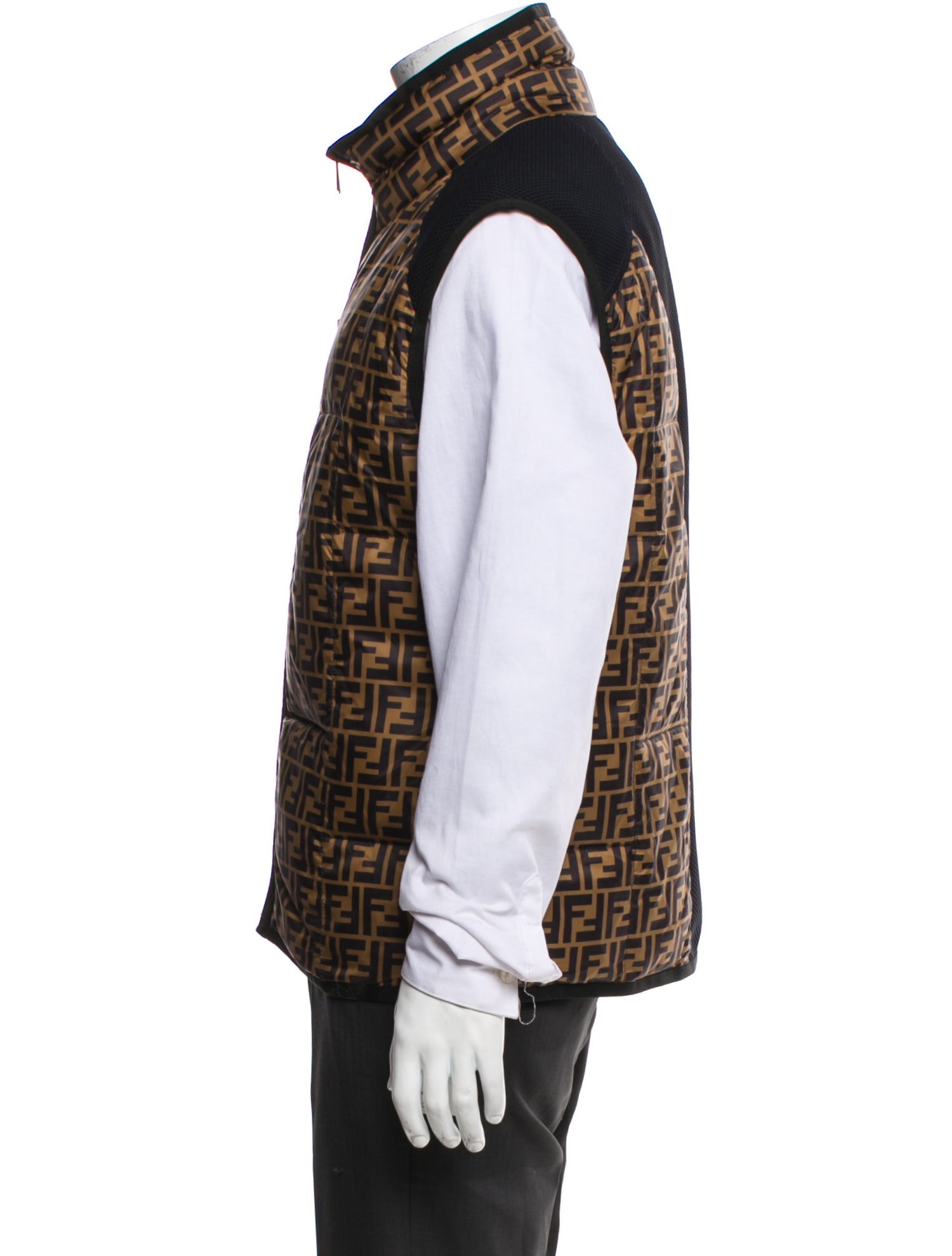 Fendi Zucca FF Logo Plaid Print Vest