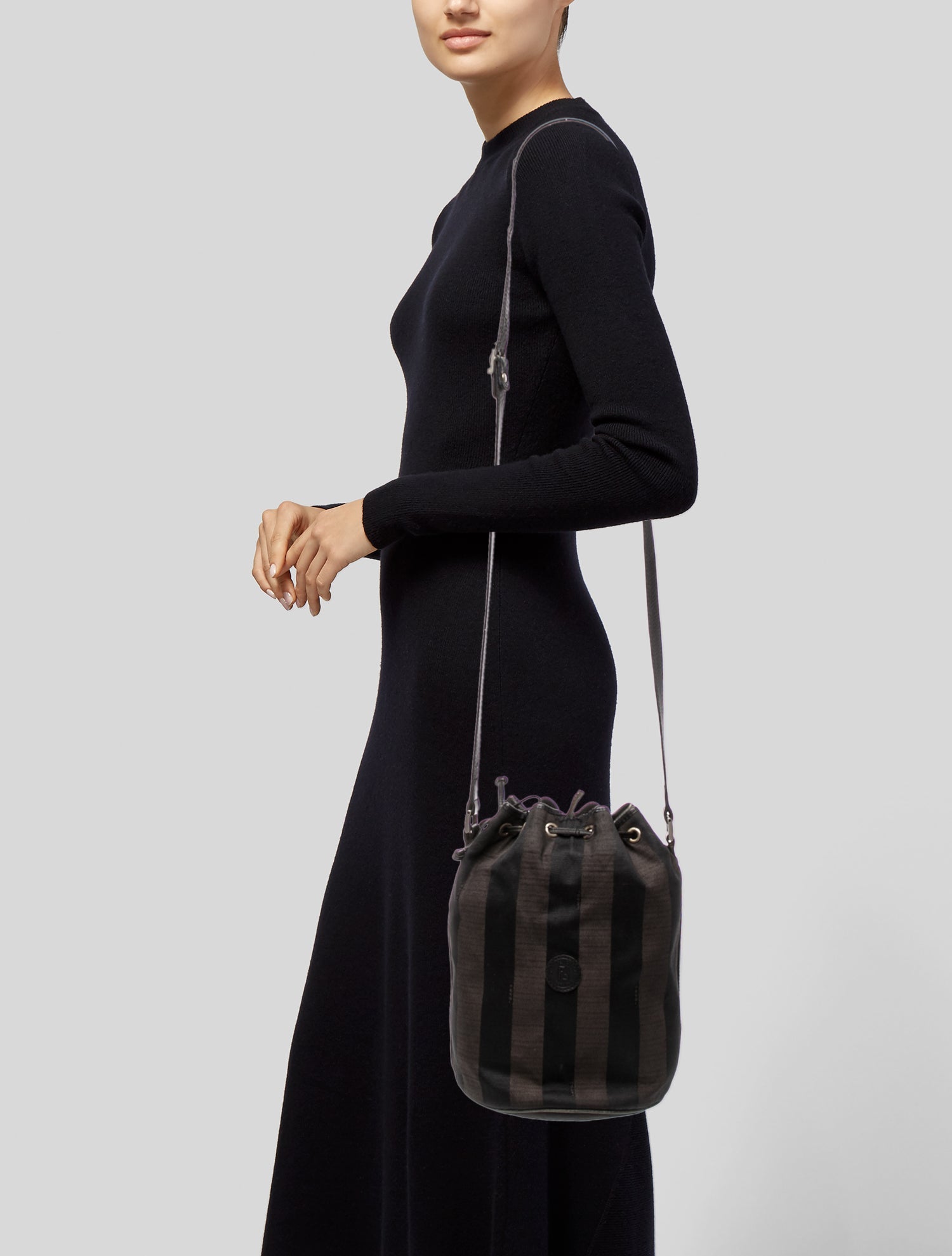 Fendi Pequin Bucket Bag Vintage