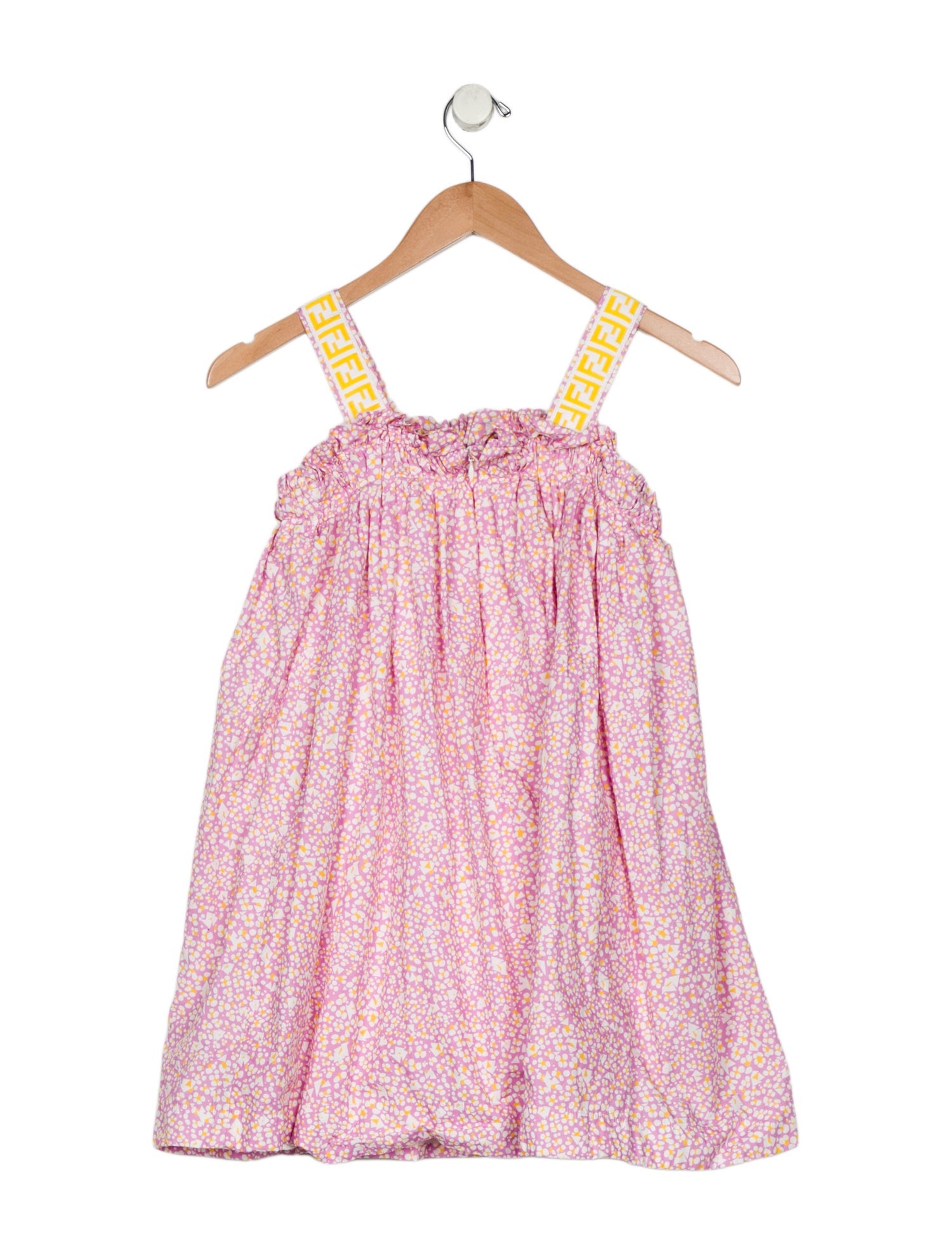 Fendi Pink patterned sleeveless dress with zip closure