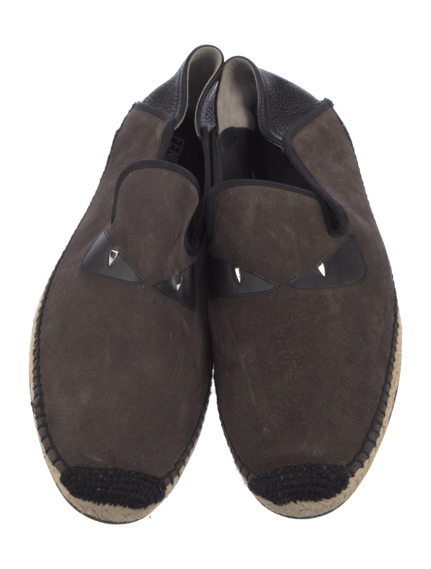 Fendi Monsters Motif Suede Espadrilles