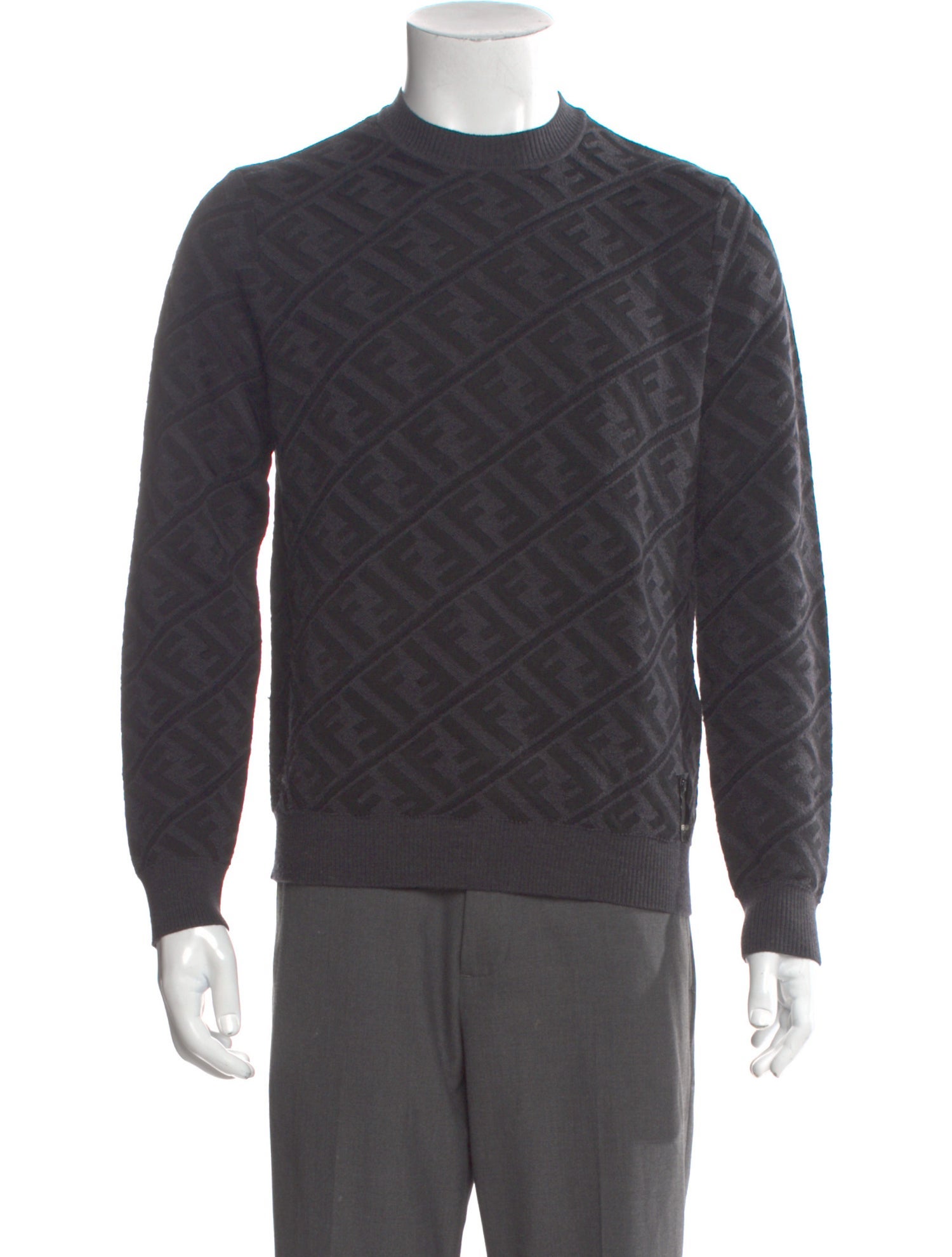 Fendi Zucca FF Logo Virgin Wool Pullover