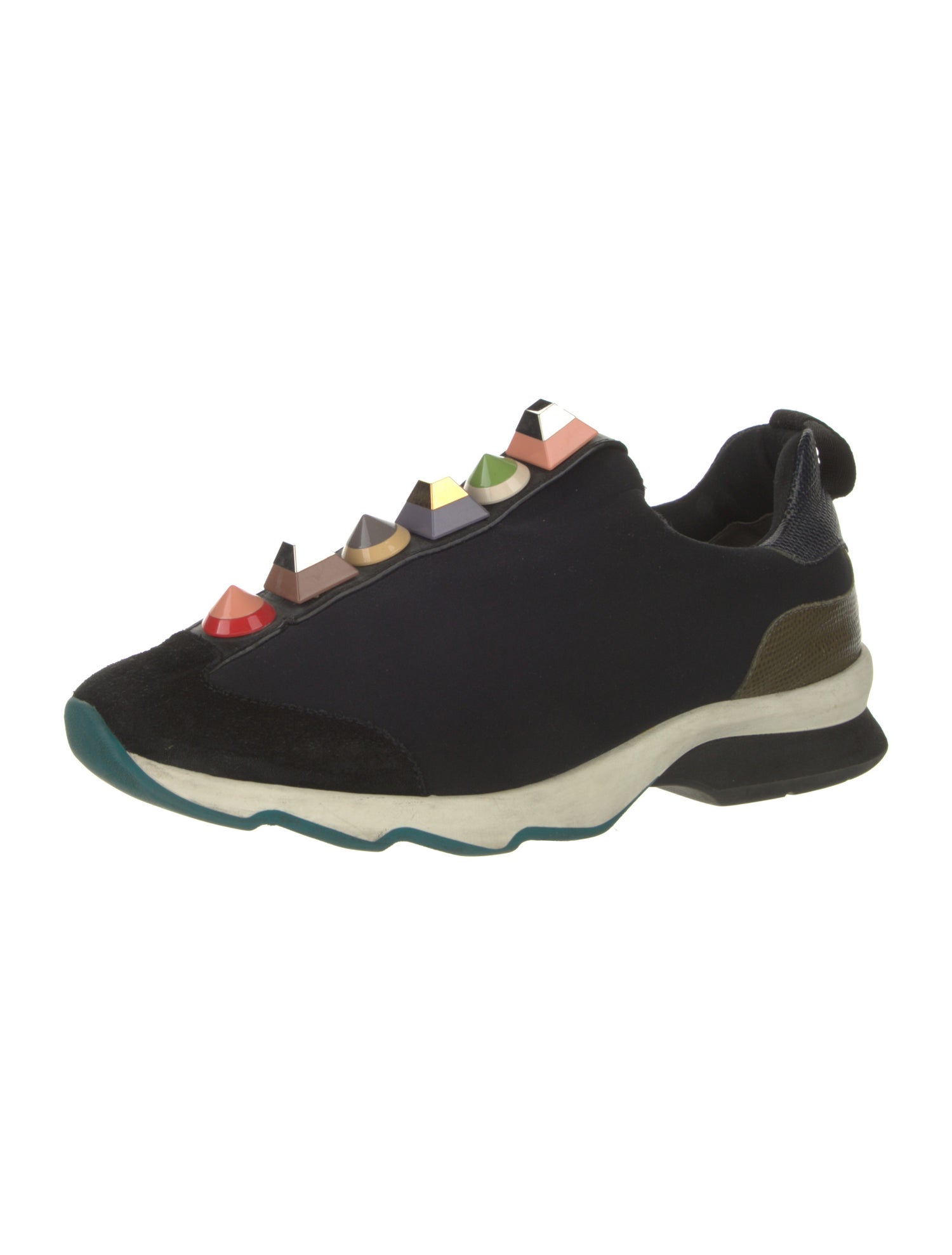 Fendi Nylon Crystal Embellishments Sock Sneakers