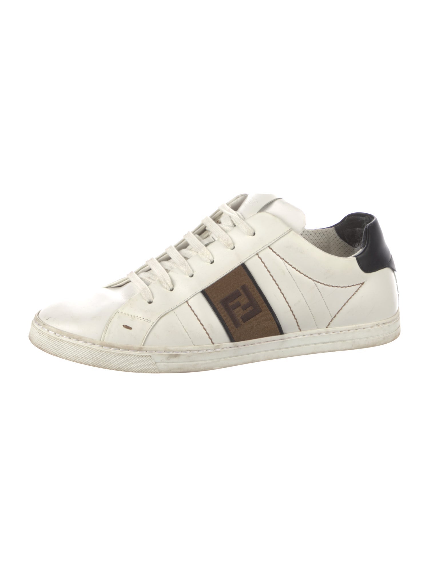Fendi Zucca FF Logo Leather Sneakers