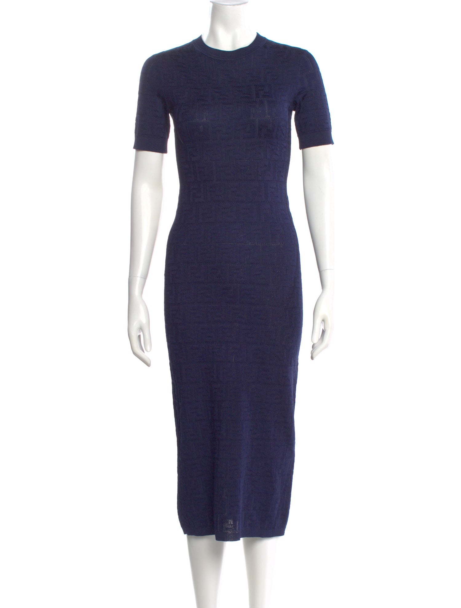 Fendi Crew Neck Midi Length Dress