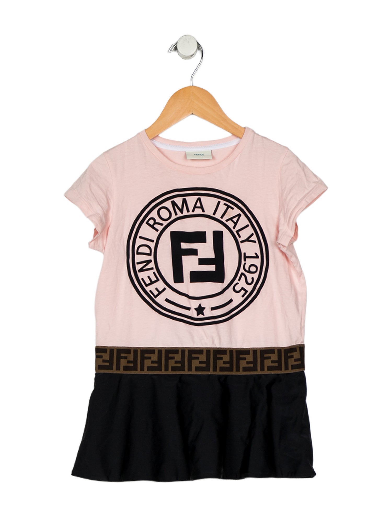 Fendi Toddler Girls' Embroidered Short Sleeve Dress