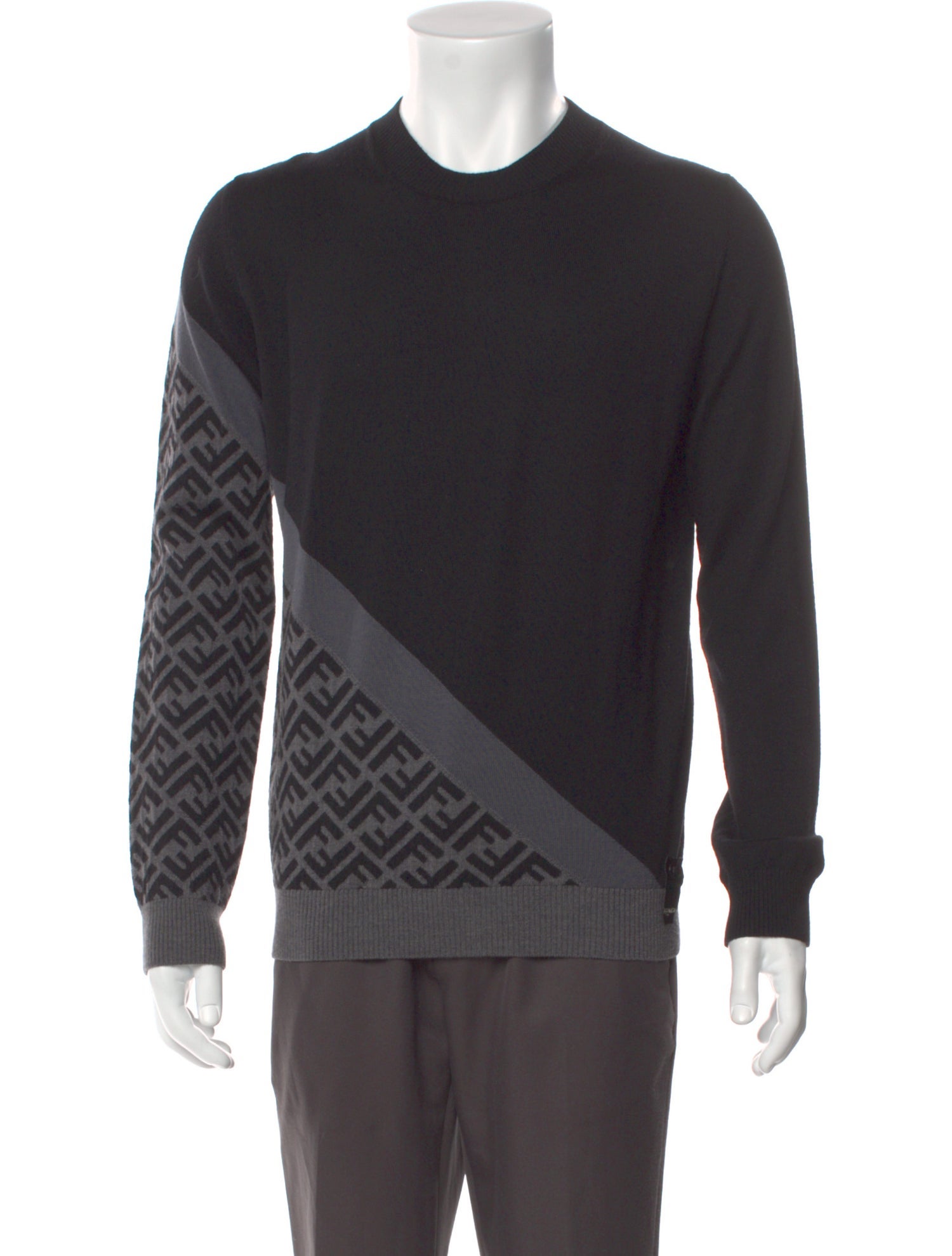 Fendi Zucca FF Logo Virgin Wool Pullover