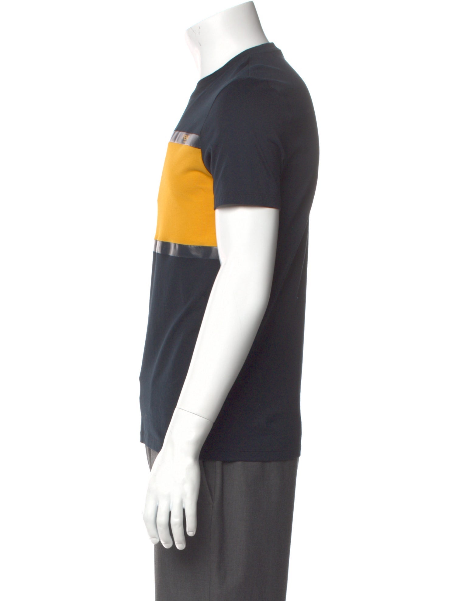 Fendi Colorblock Pattern Crew Neck T-Shirt