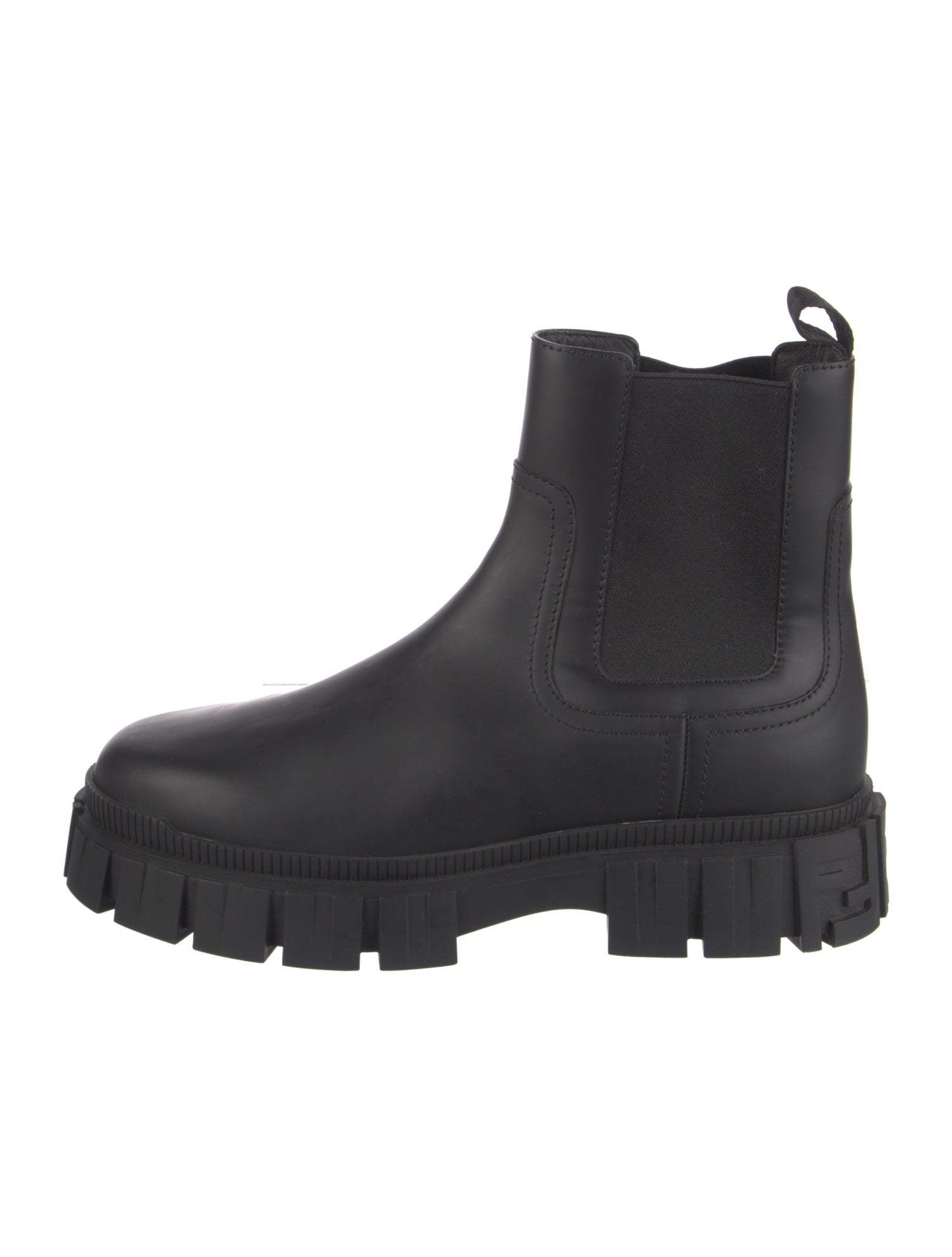 Fendi Zucca FF Logo Leather Chelsea Boots
