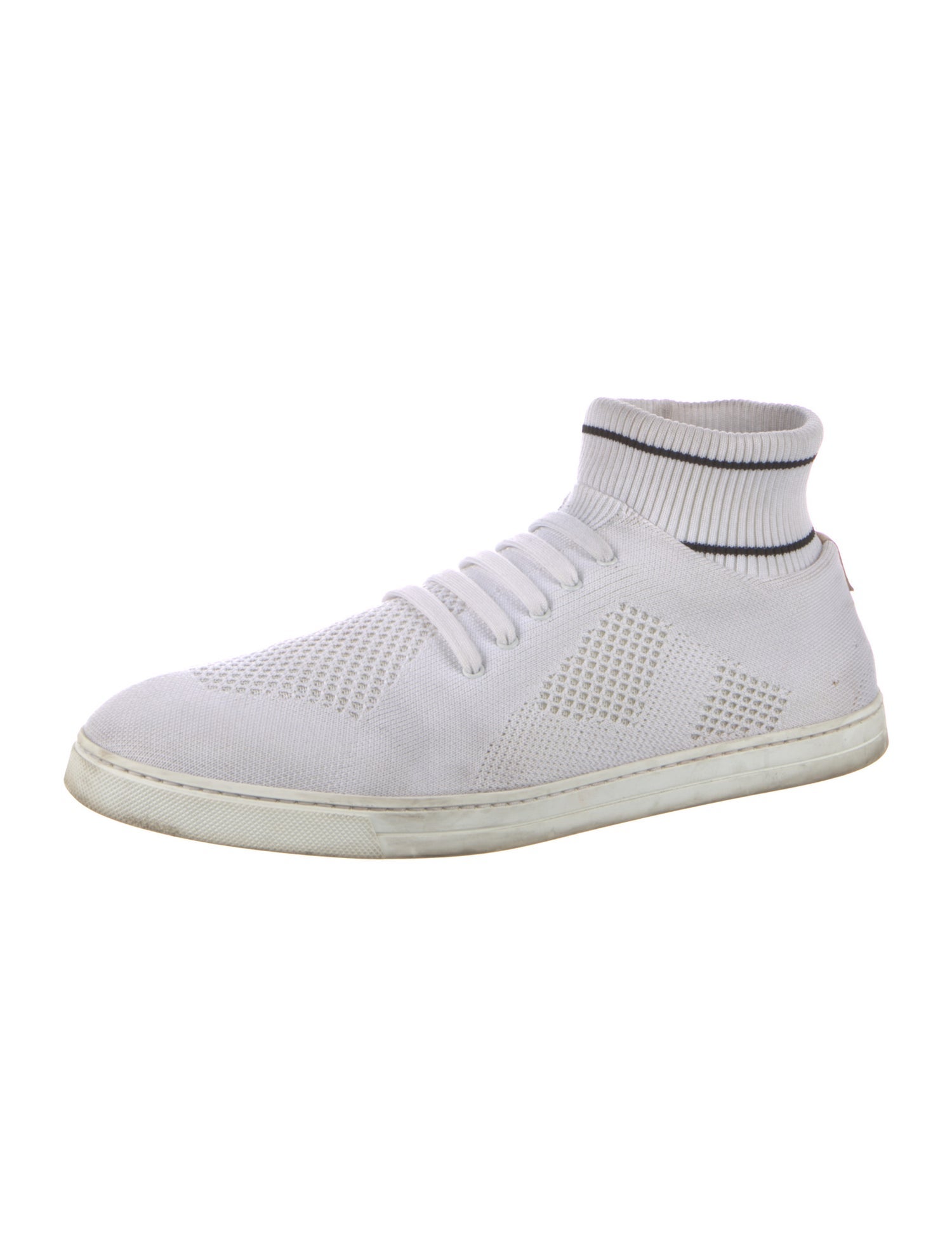 Fendi Leather Trim Embellishment Sock Sneakers