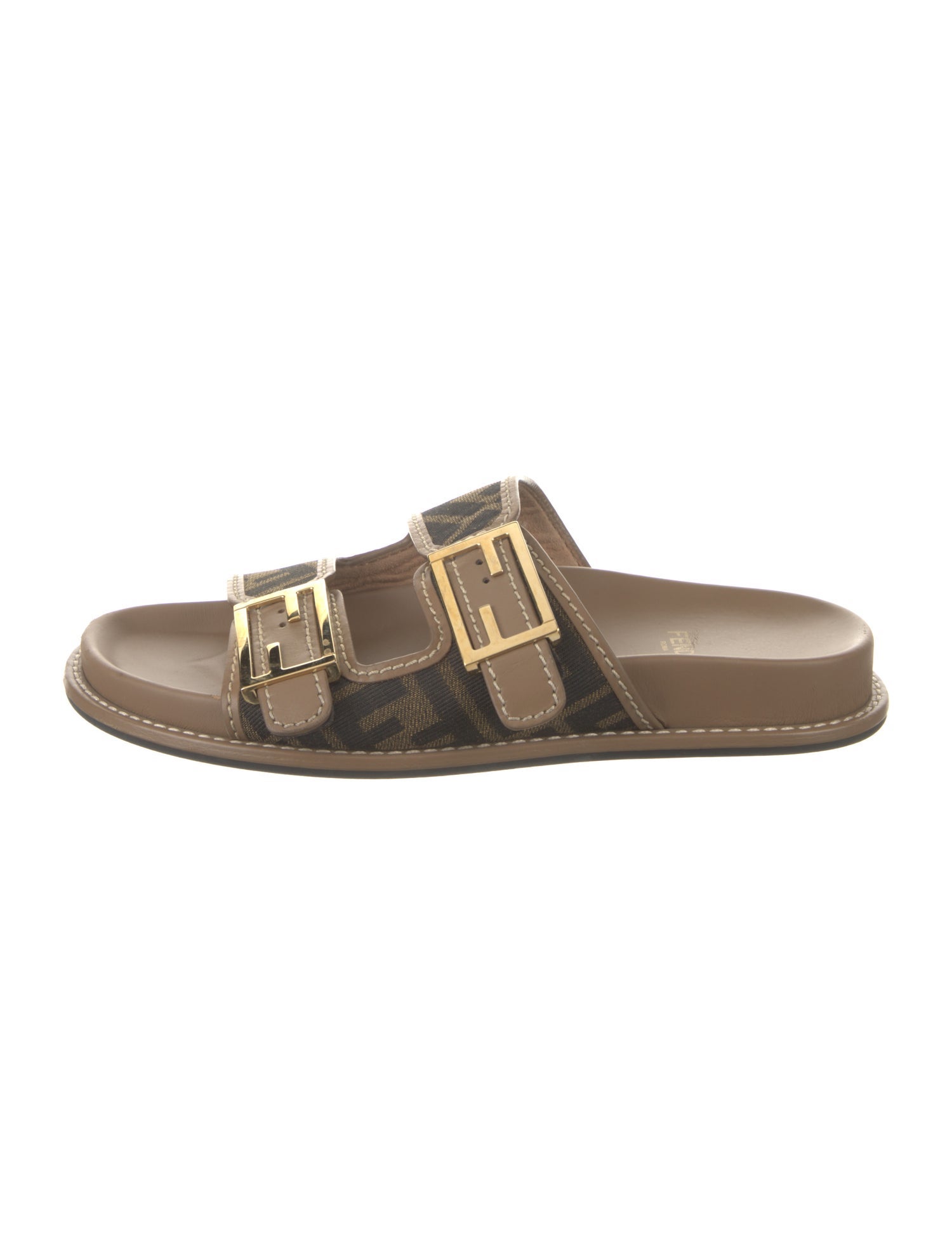 Fendi Zucca FF Logo Printed Slides