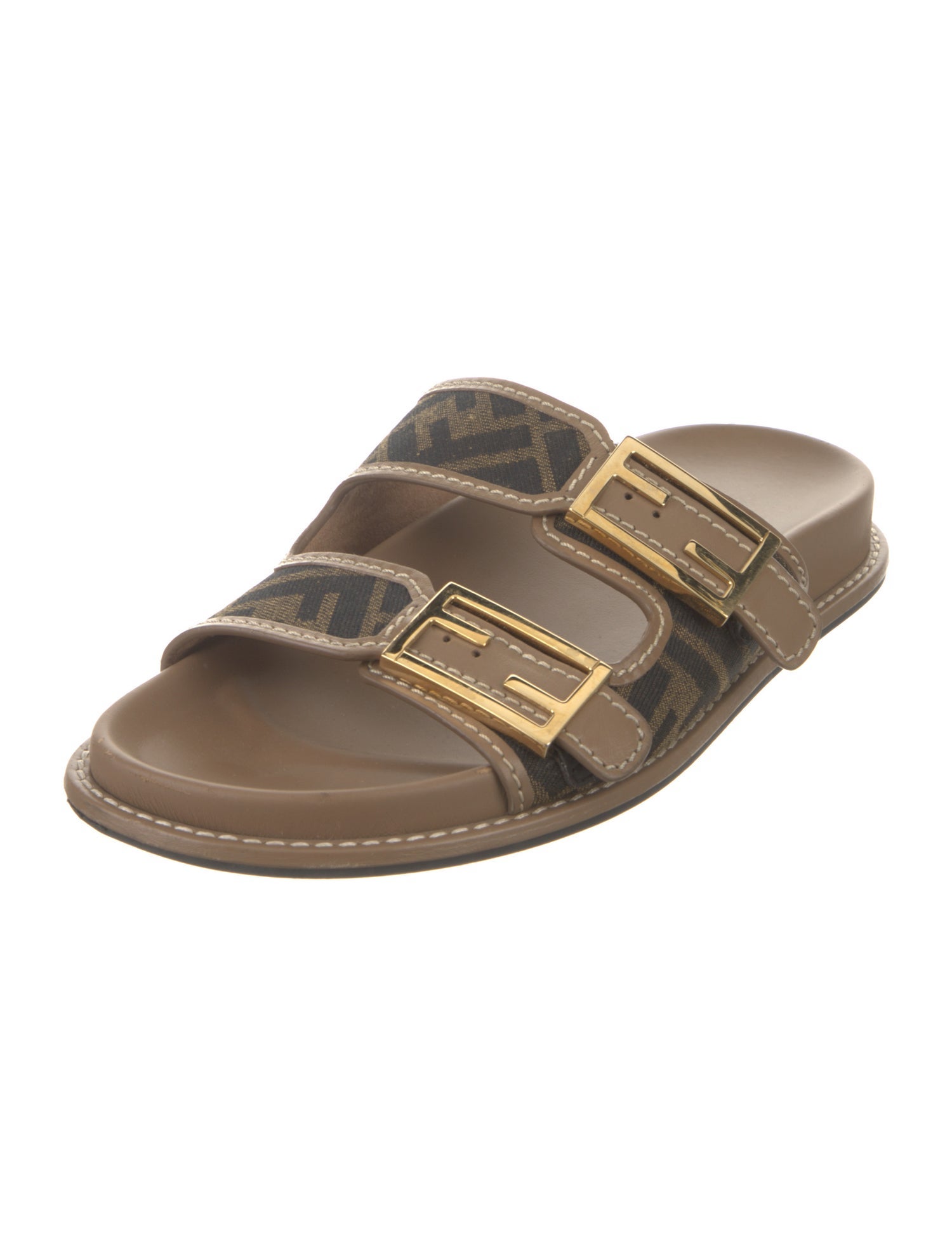 Fendi Zucca FF Logo Printed Slides