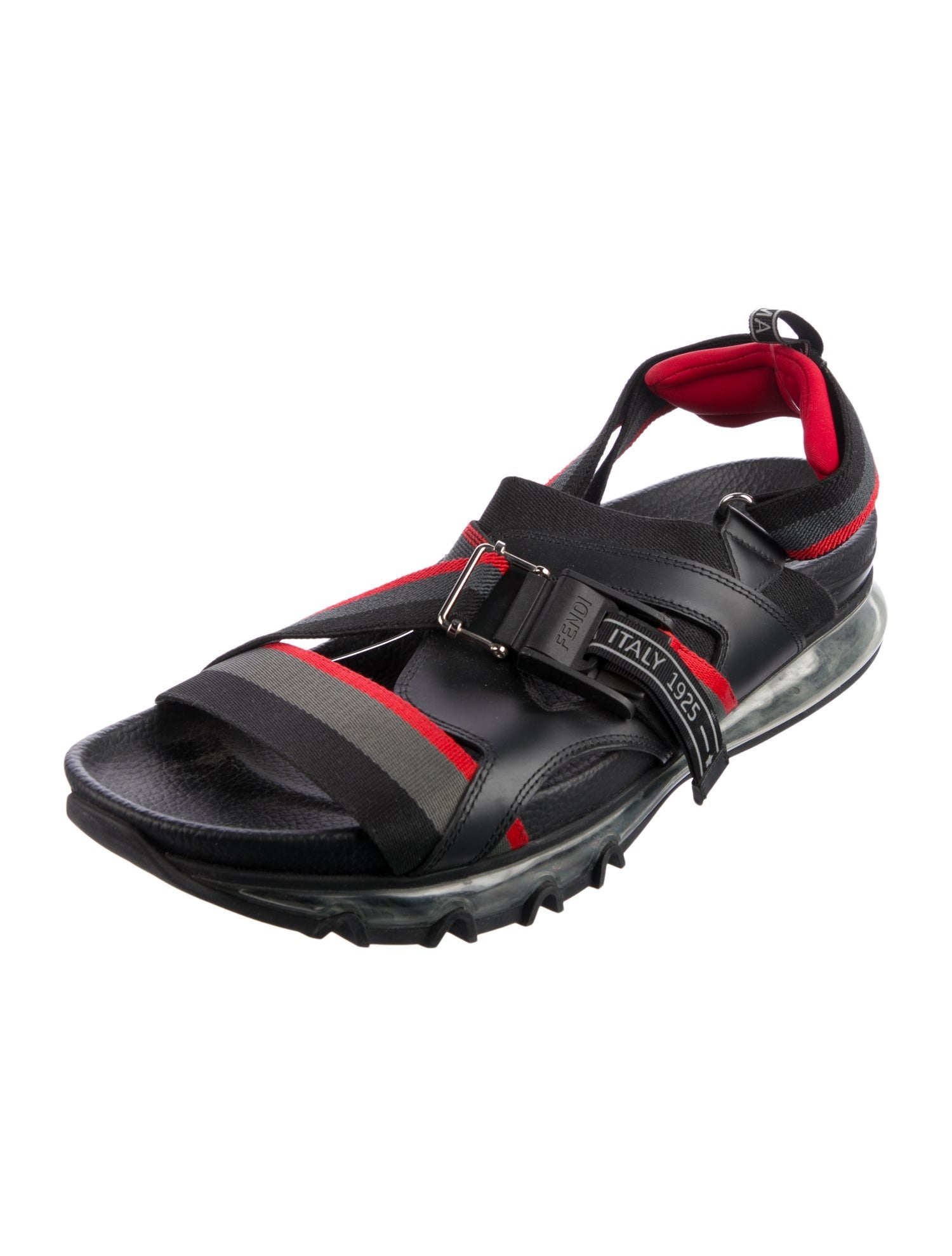 Fendi Canvas Colorblock Pattern Sandals