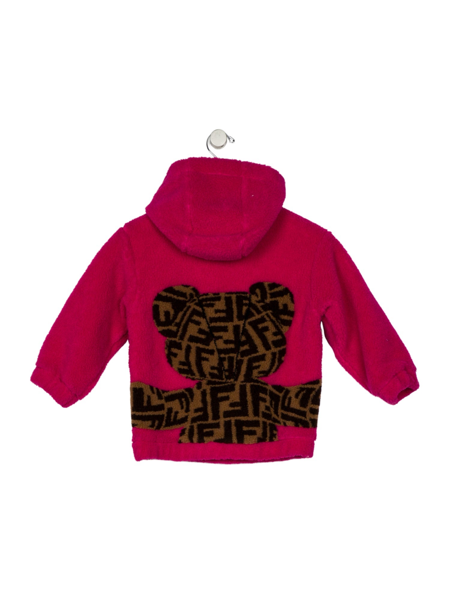 Fendi Toddler Girls' Printed Faux Fur Sweater W/ Hoodie