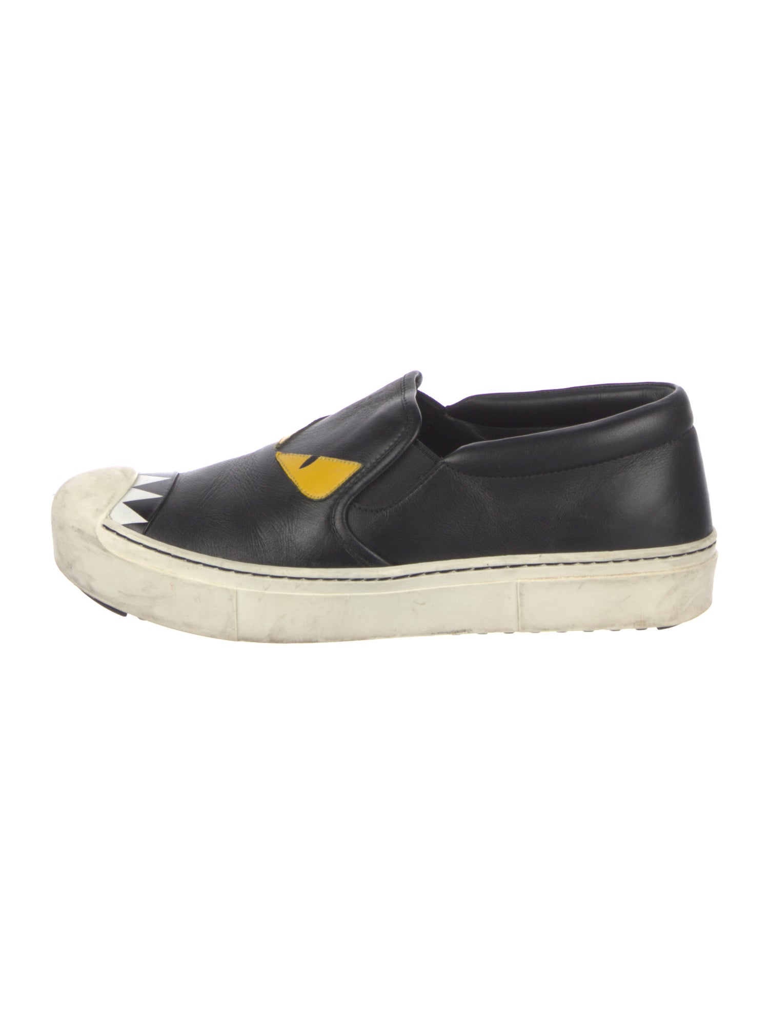 Fendi Monsters Motif Leather Sneakers