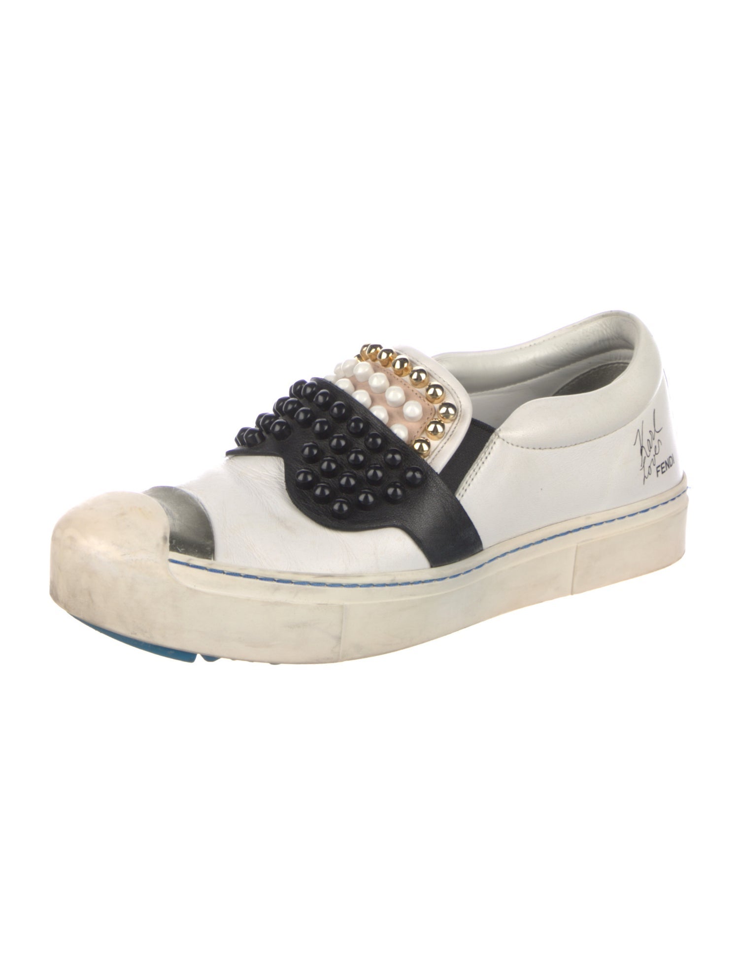 Fendi Leather Printed Sneakers