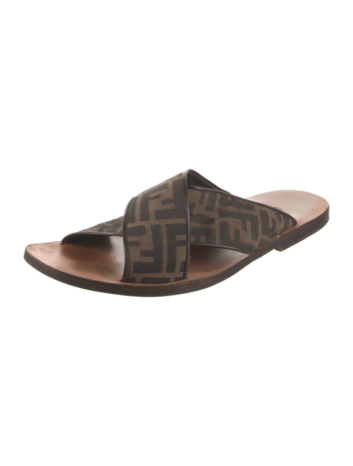 Fendi Leather Printed Slides