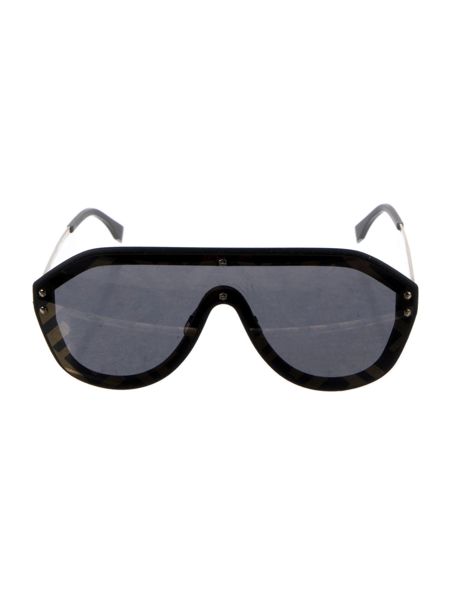 Fendi Zucca FF Logo Shield Sunglasses