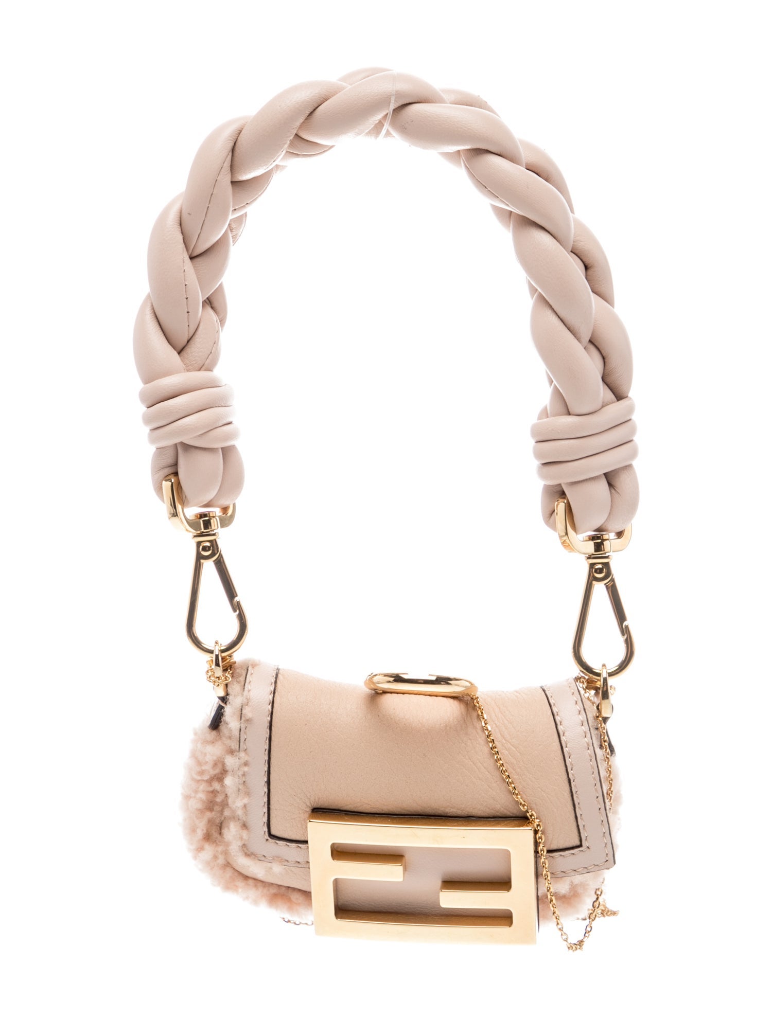 Fendi Nano Shearling Baguette Charm