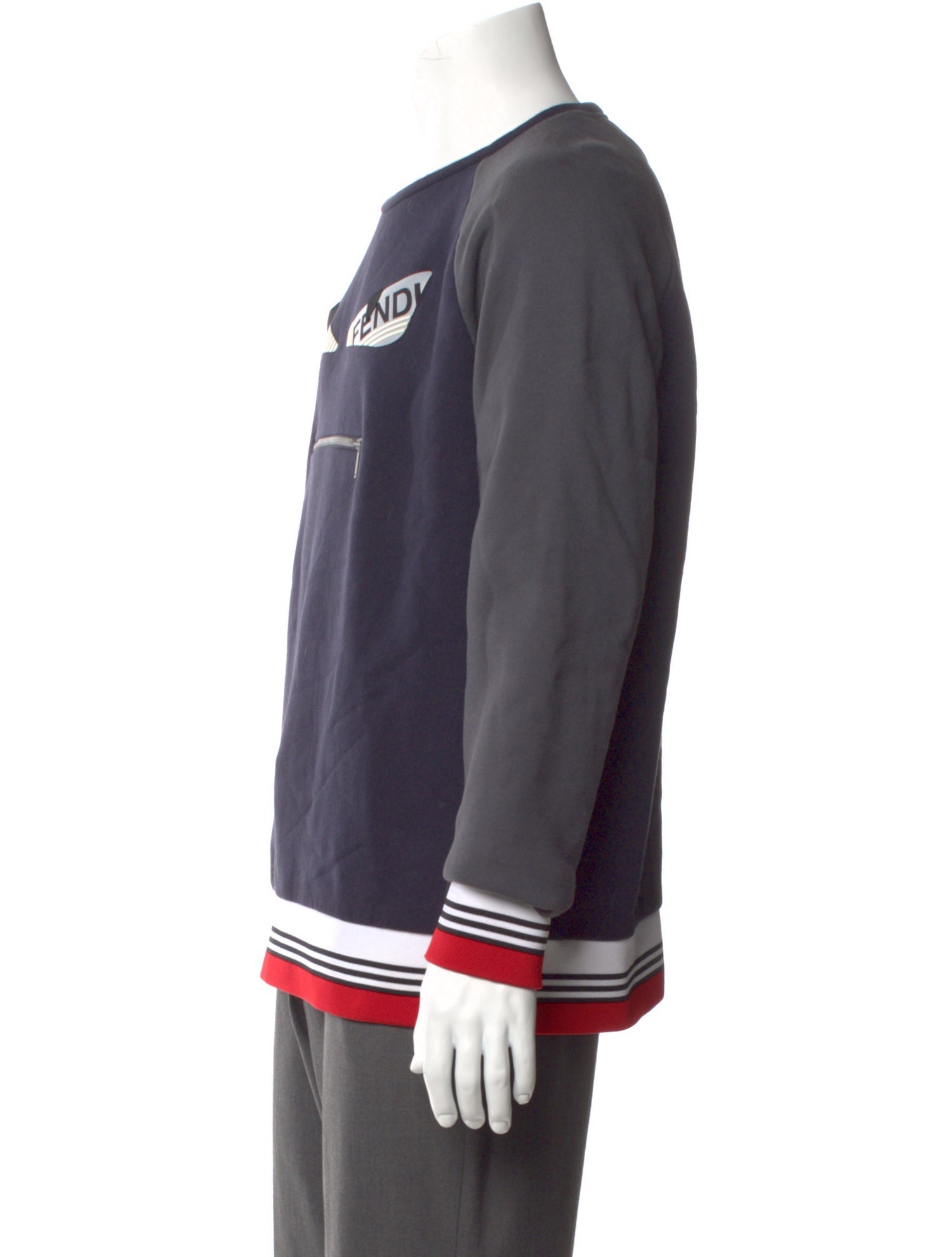 Fendi Monsters Motif Crew Neck Sweatshirt