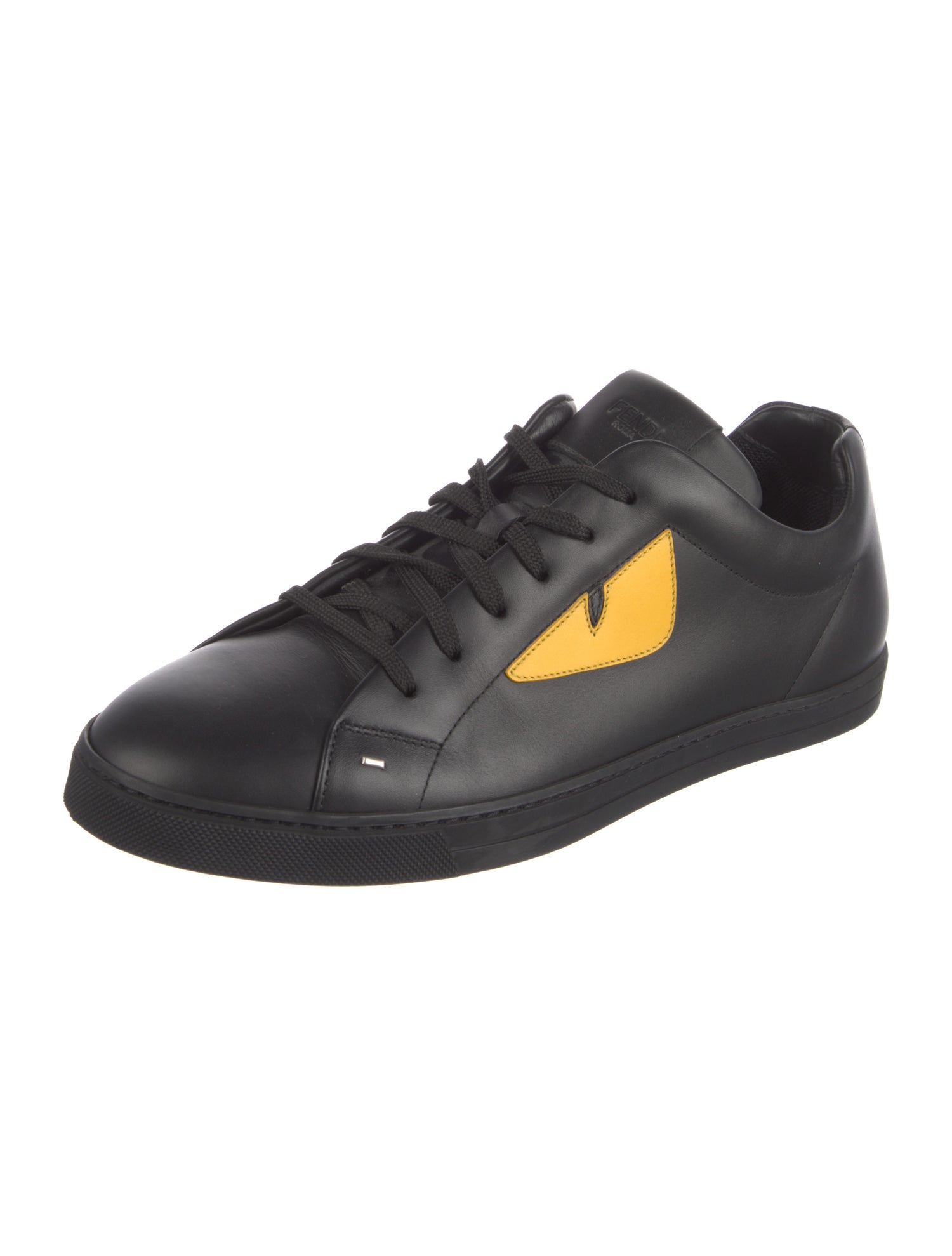 Fendi Monsters Motif Leather Sneakers
