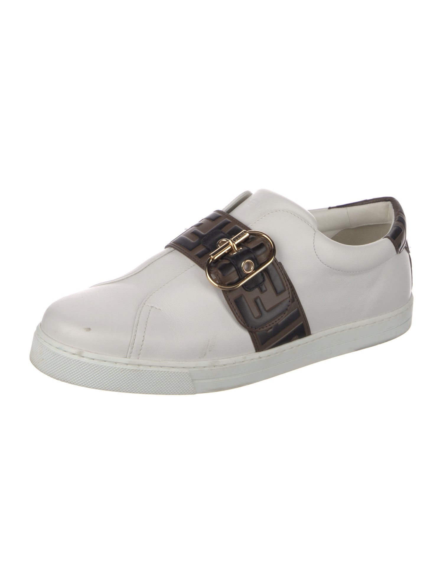 Fendi Zucca FF Logo Leather Sneakers
