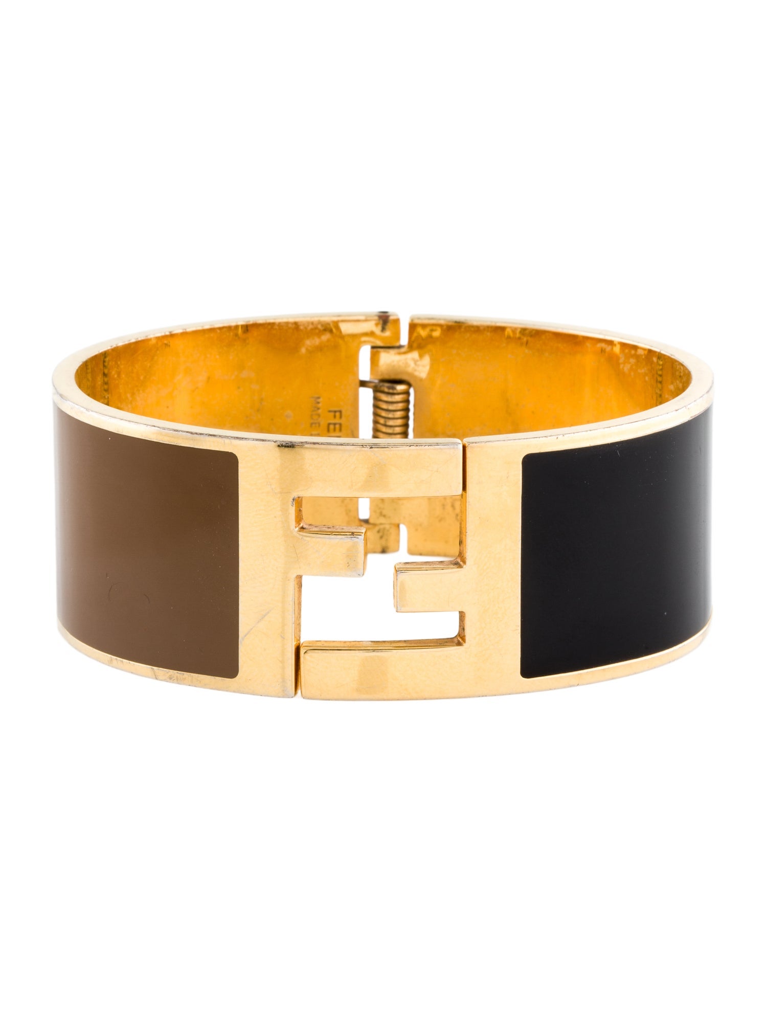 Fendi Enamel Hinged Bangle Bracelet