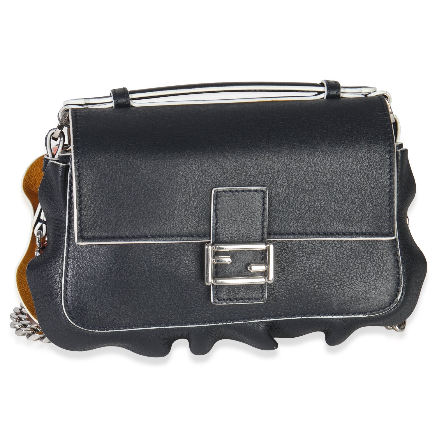 Fendi Leather Wave Double Baguette Micro